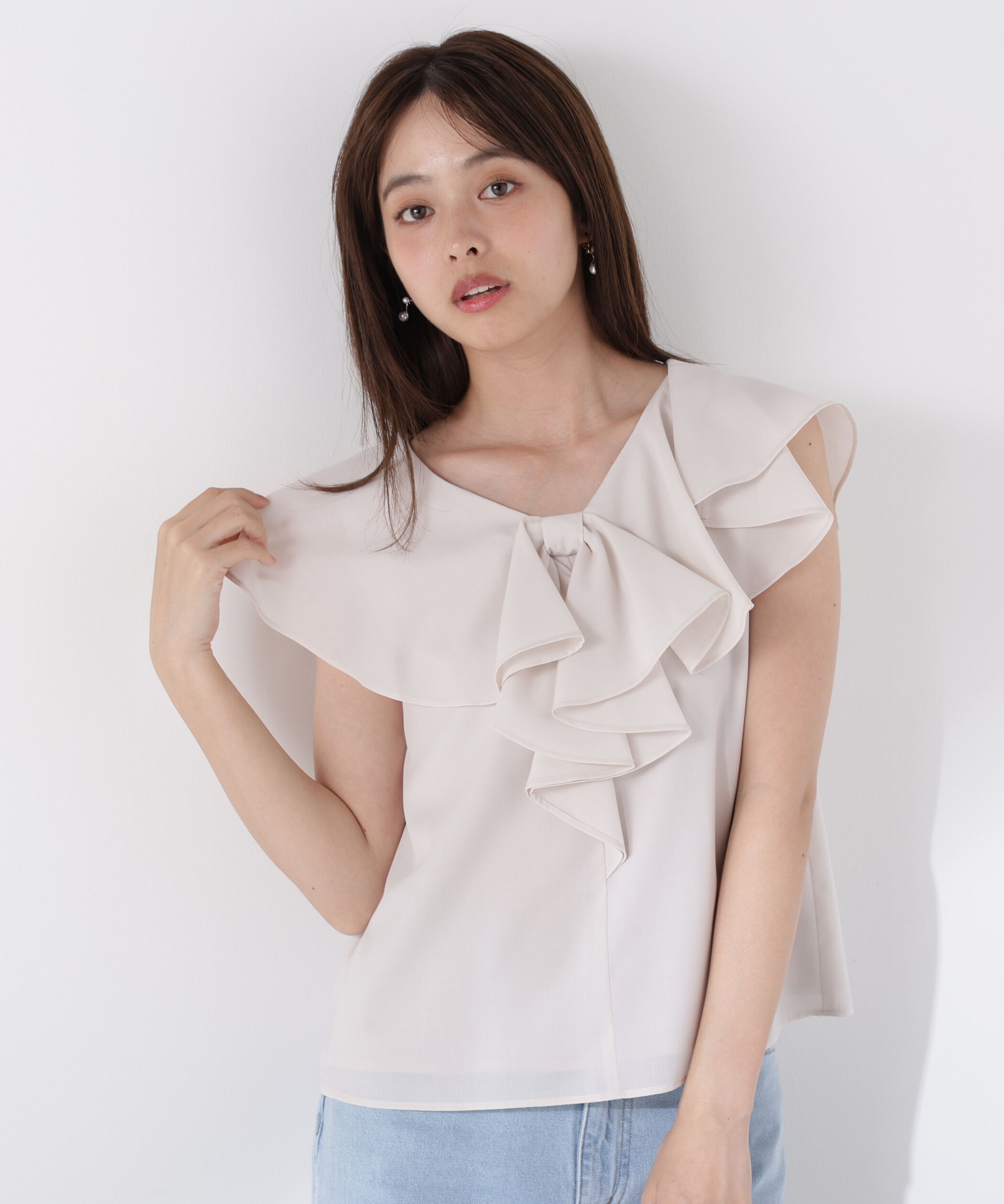 PROPORTION BODY DRESSING「リボン風ブラウス」|シャツ・ブラウス|グレージュ