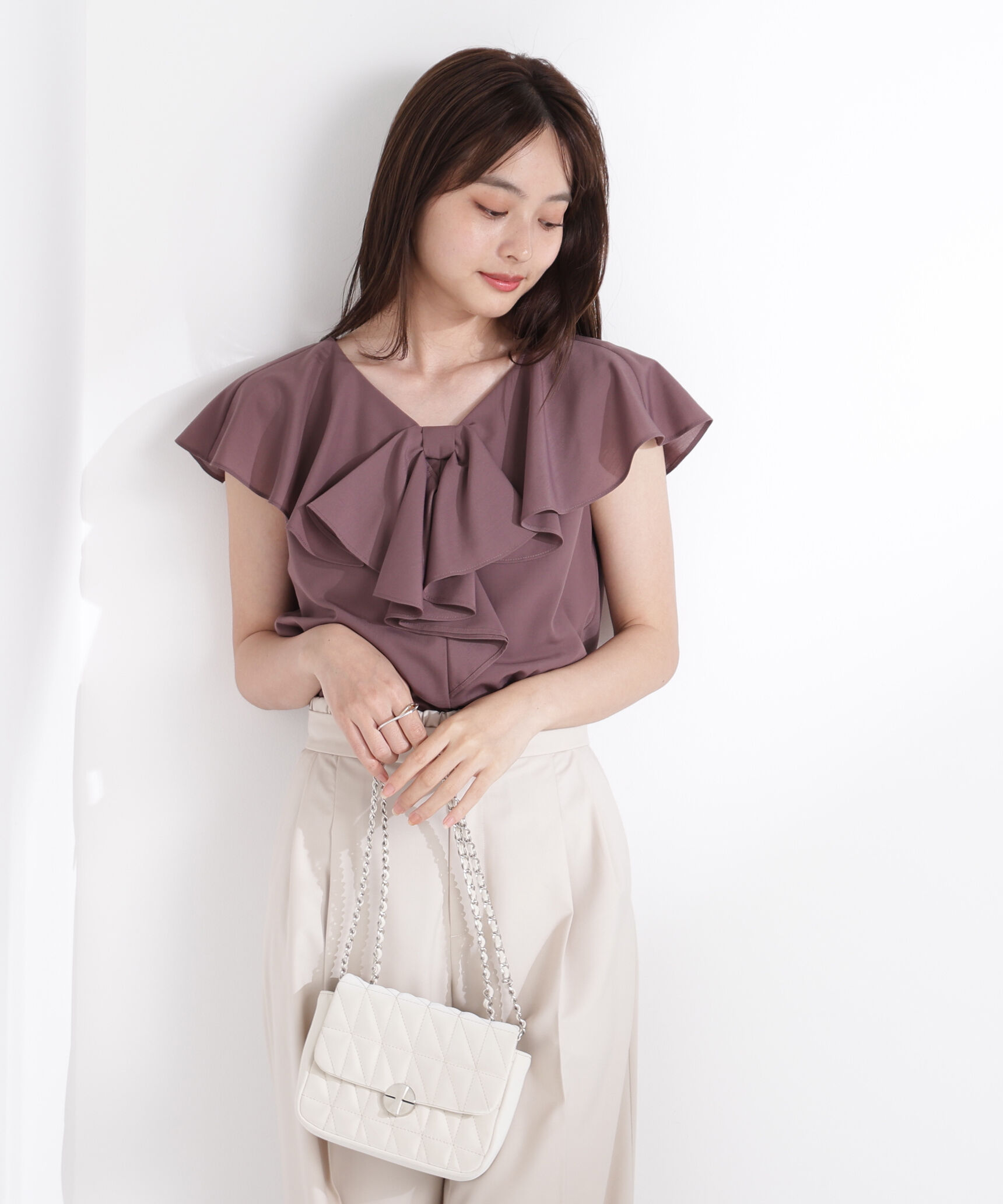 PROPORTION BODY DRESSING「リボン風ブラウス」|シャツ・ブラウス|ブラウン