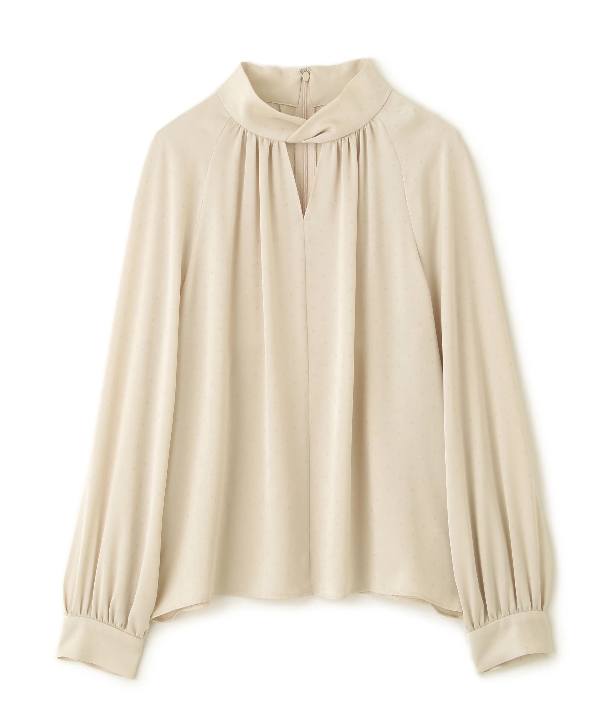  「◆ギャザーネックドットジャガードブラウス」|シャツ・ブラウス|