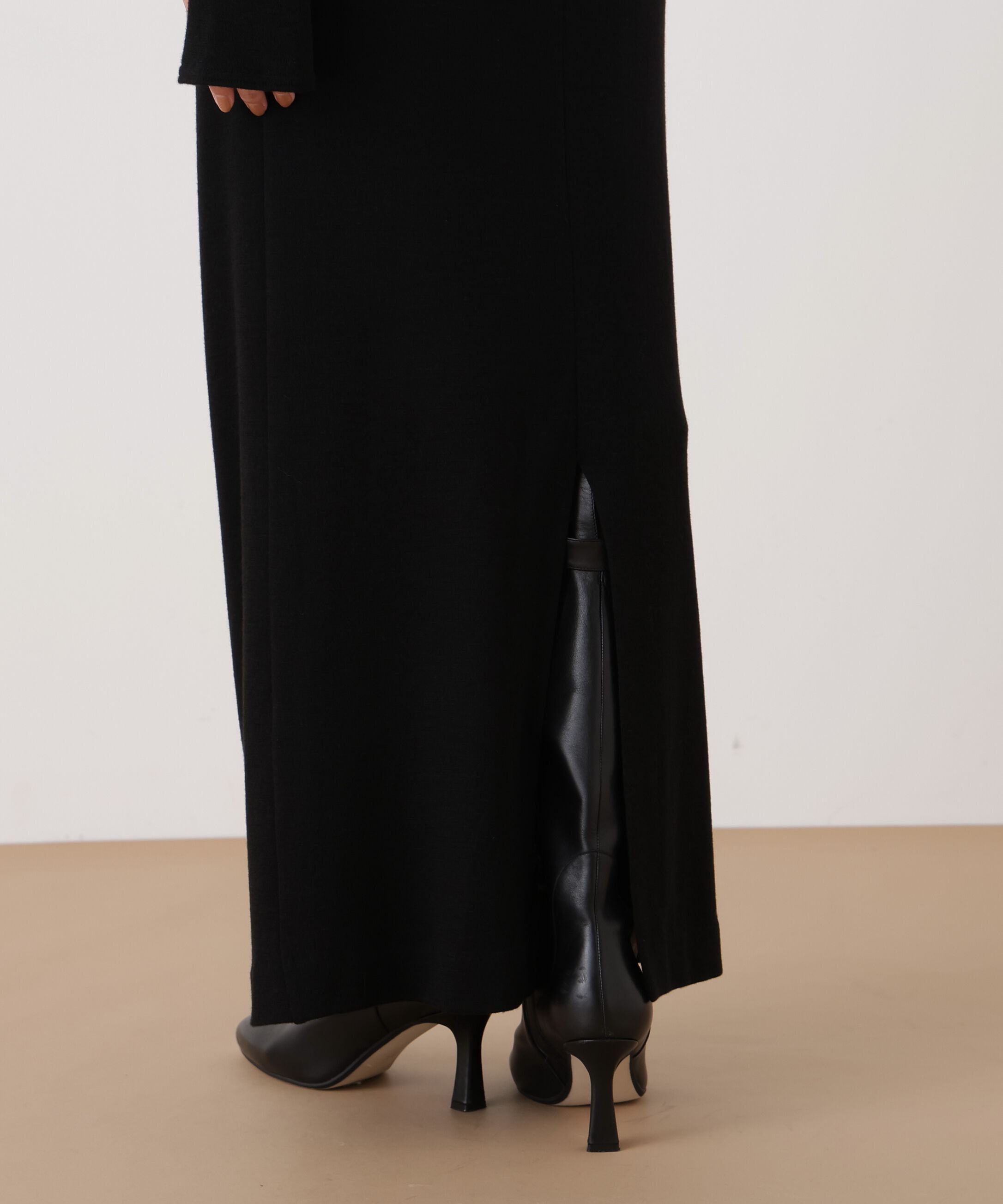  「◆ウールジャージタックドレープロングワンピース」|ワンピース|