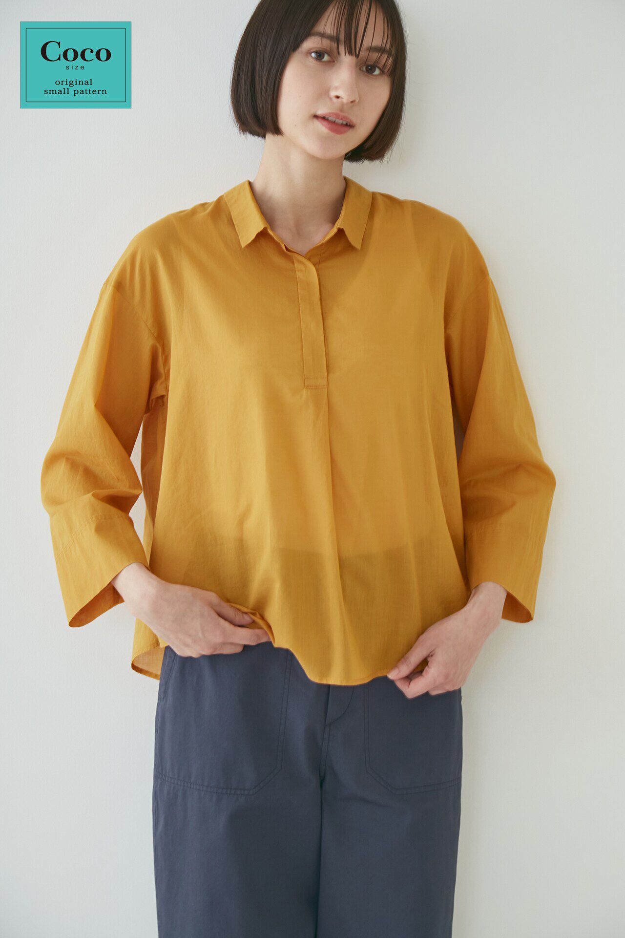  「◆ボタニカルダイブラウス」|シャツ・ブラウス|オレンジ