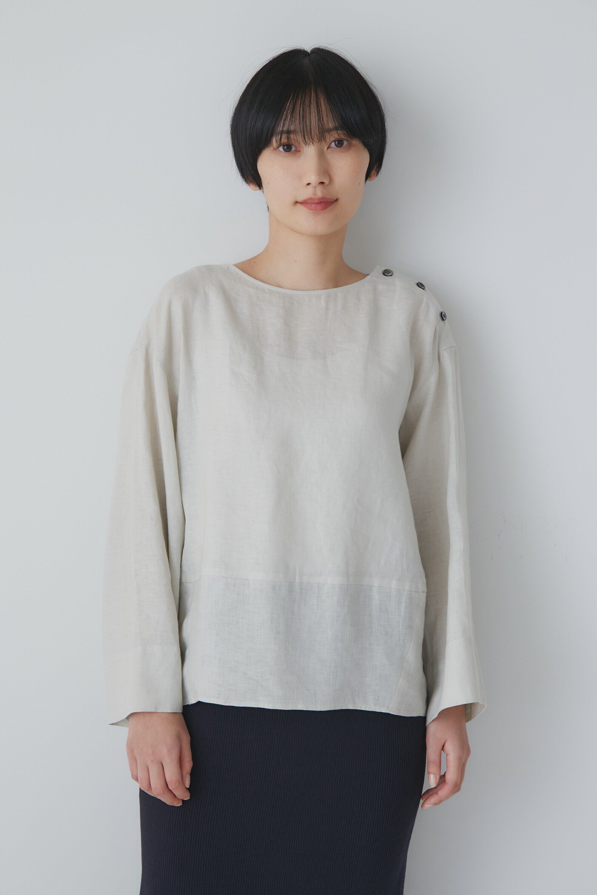  「◆ハードマンリネンショルダーボタンブラウス」|シャツ・ブラウス|