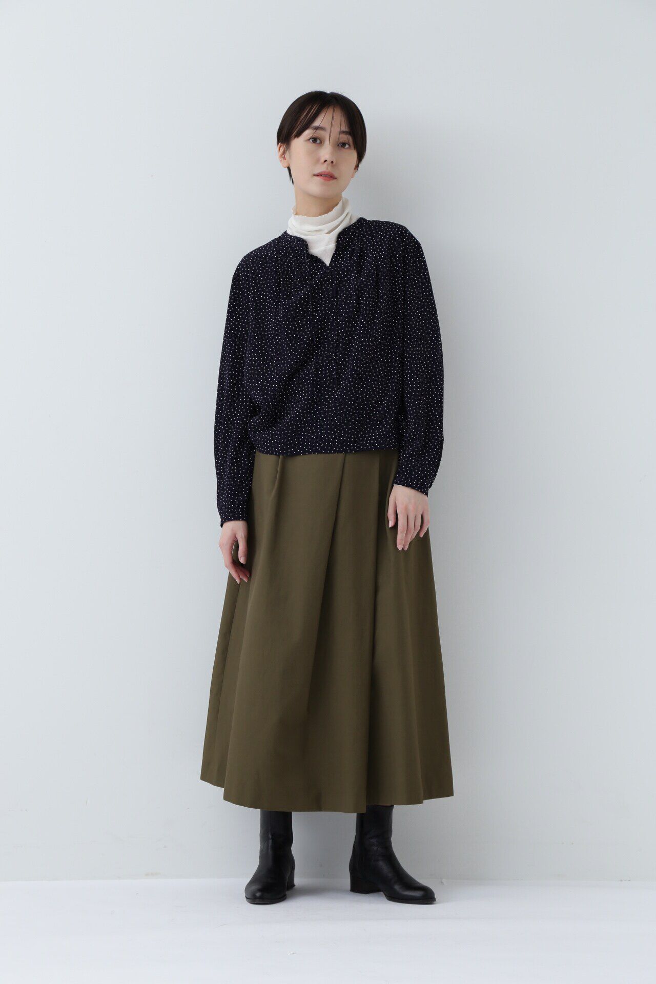  「◆ドットプリントブラウス」|シャツ・ブラウス|