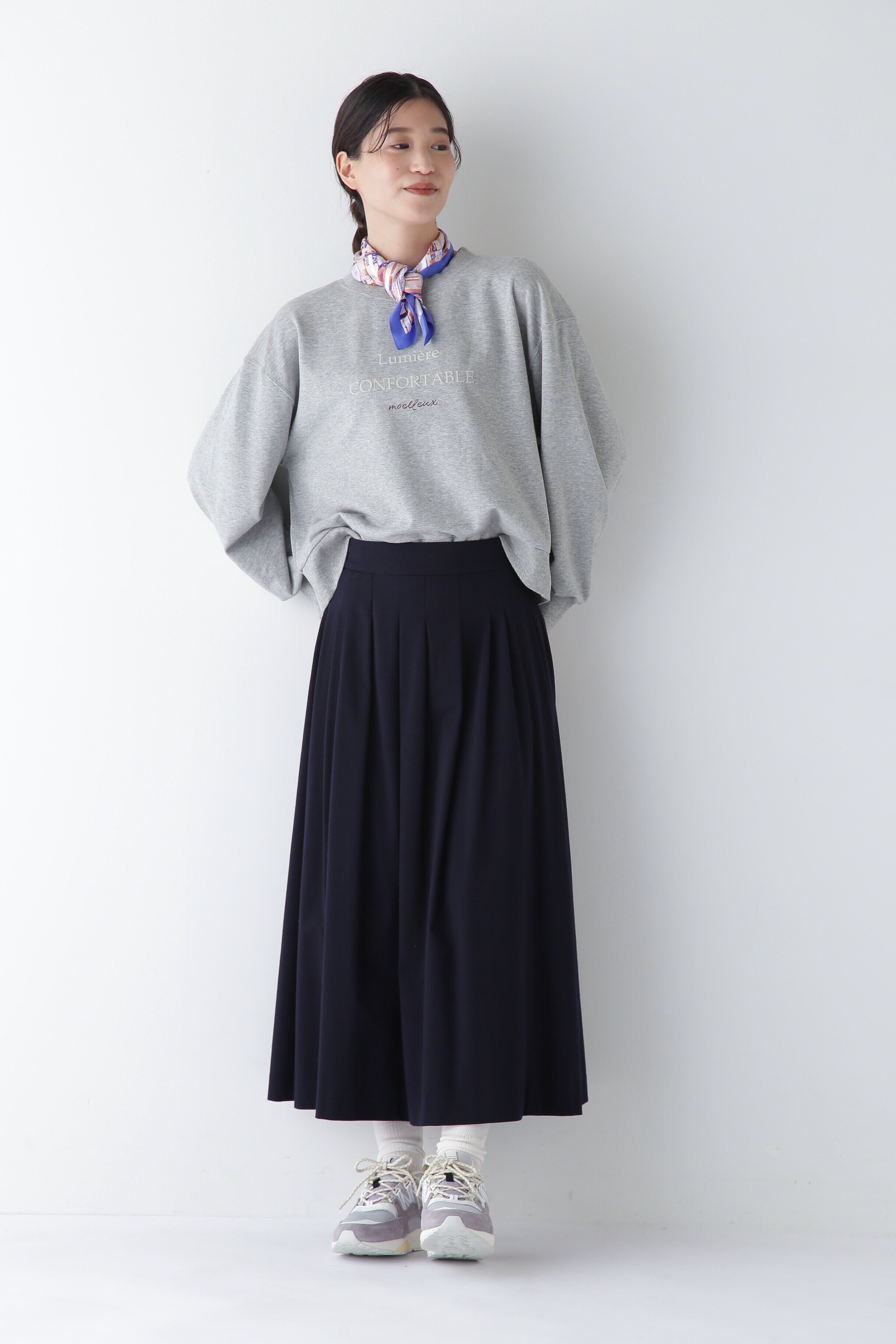  「◆プレーティングジャージーランダムタックスカート」|スカート|