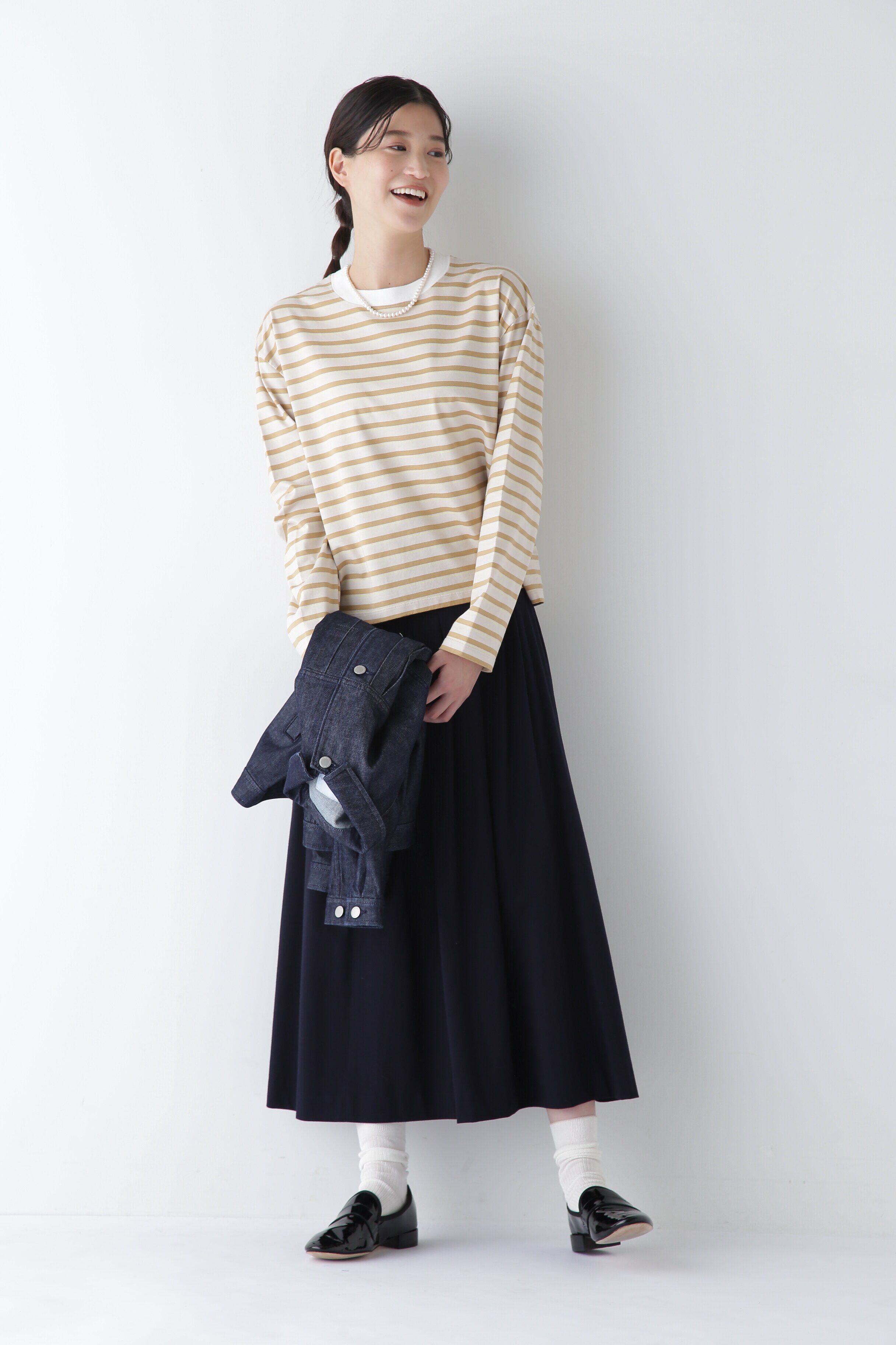  「◆プレーティングジャージーランダムタックスカート」|スカート|