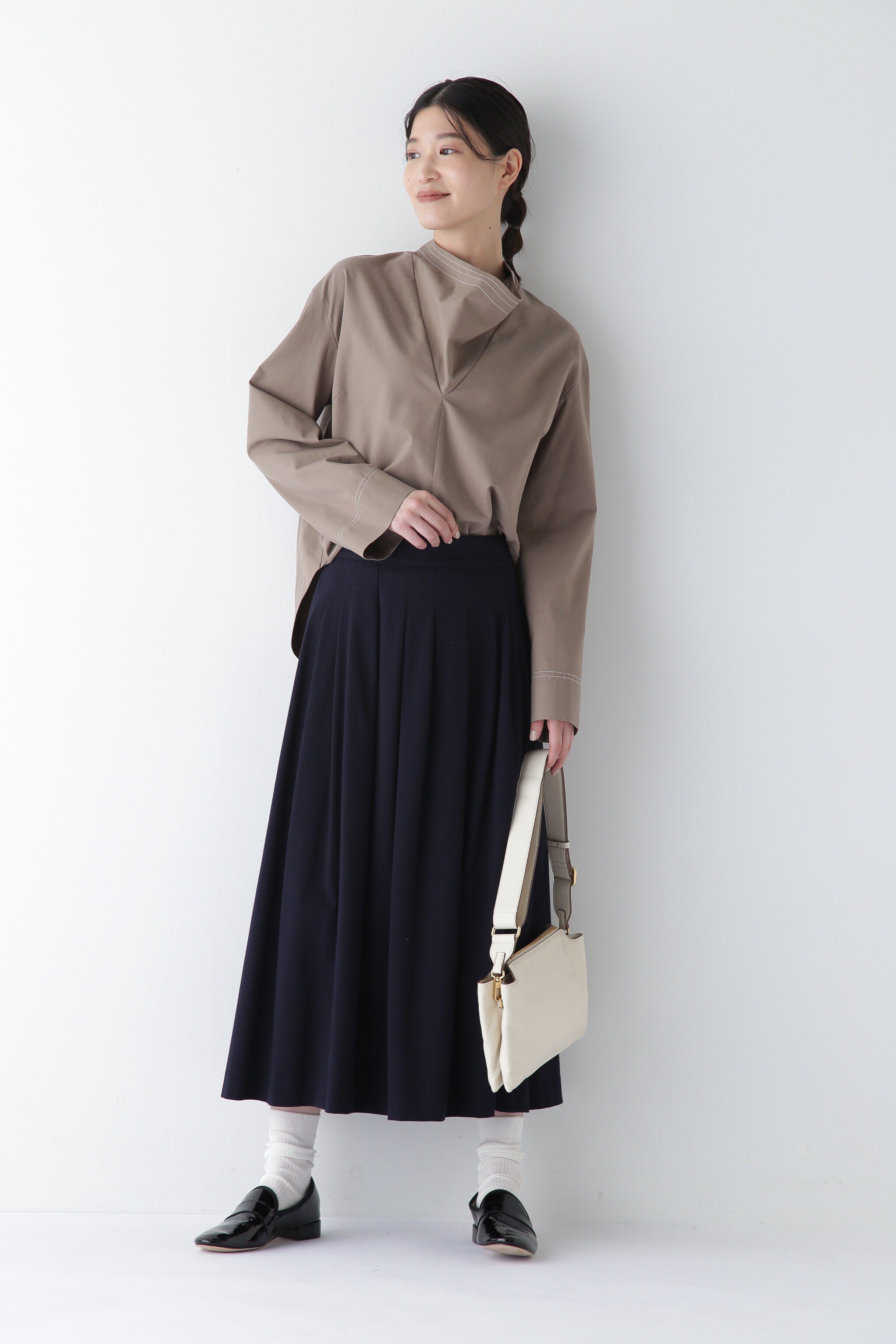  「◆プレーティングジャージーランダムタックスカート」|スカート|