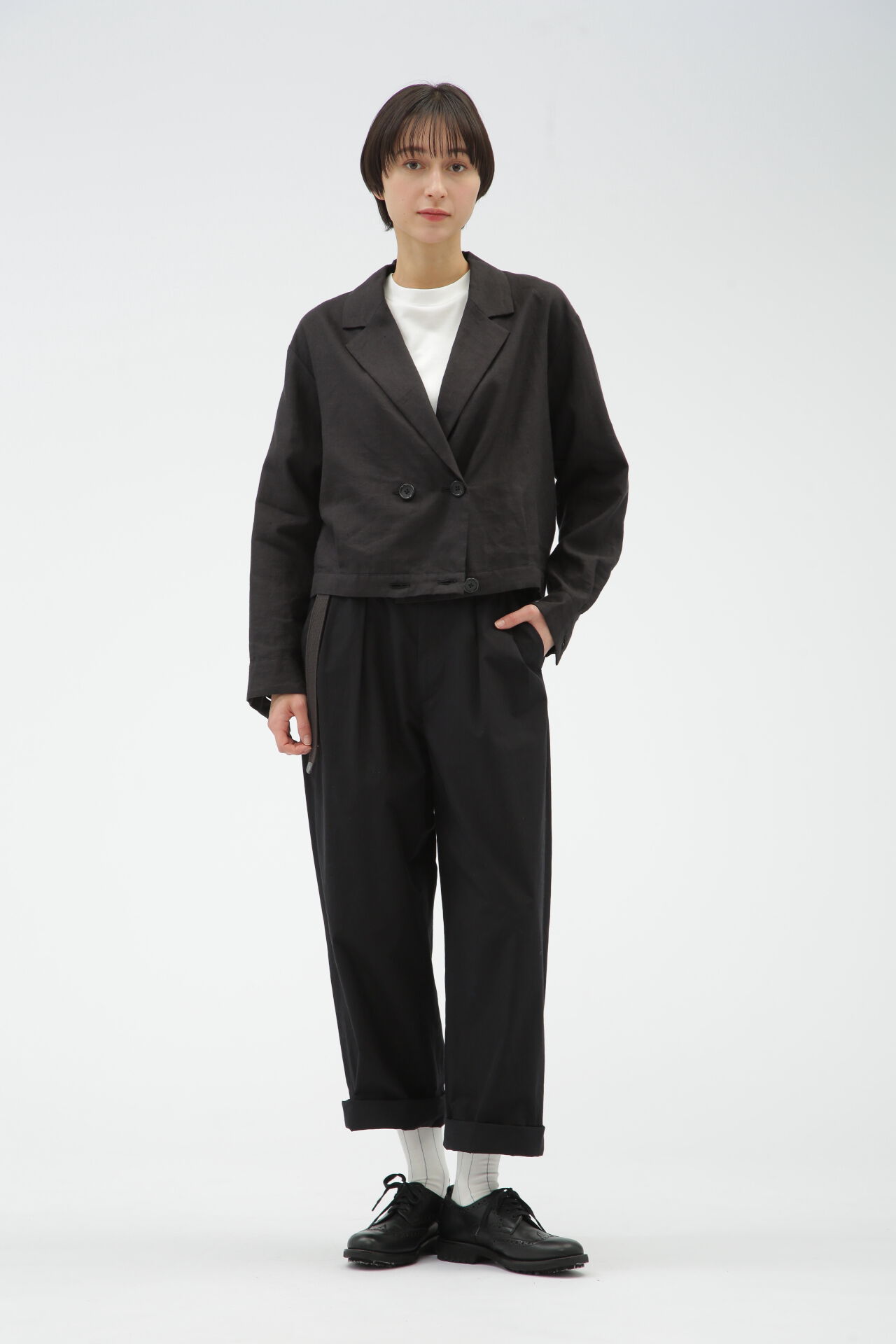  「WASHED COTTON POPLIN TROUSERS」|その他|BLACK