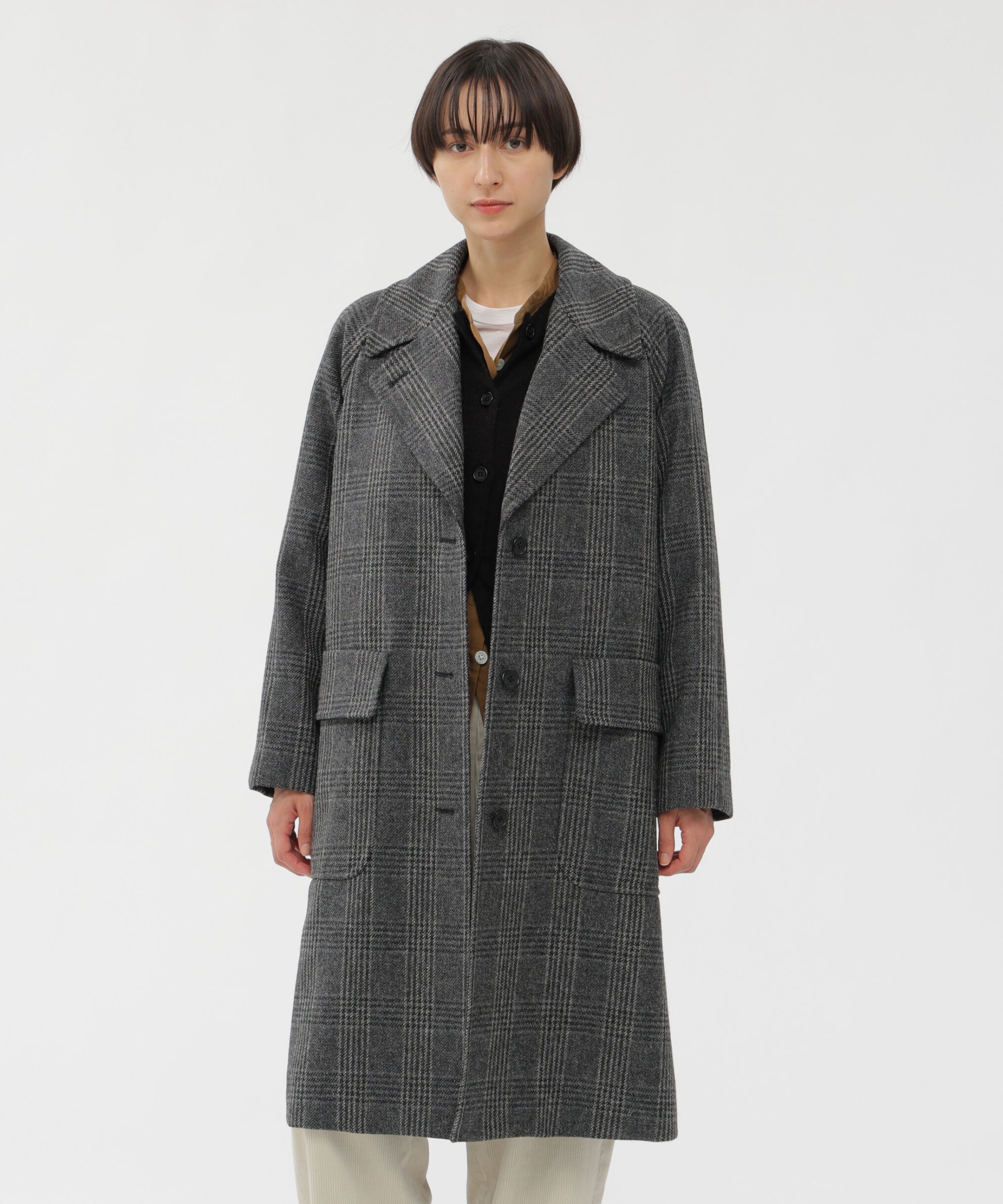  「GLENCHECK WOOL COAT」|その他|CHARCOAL3
