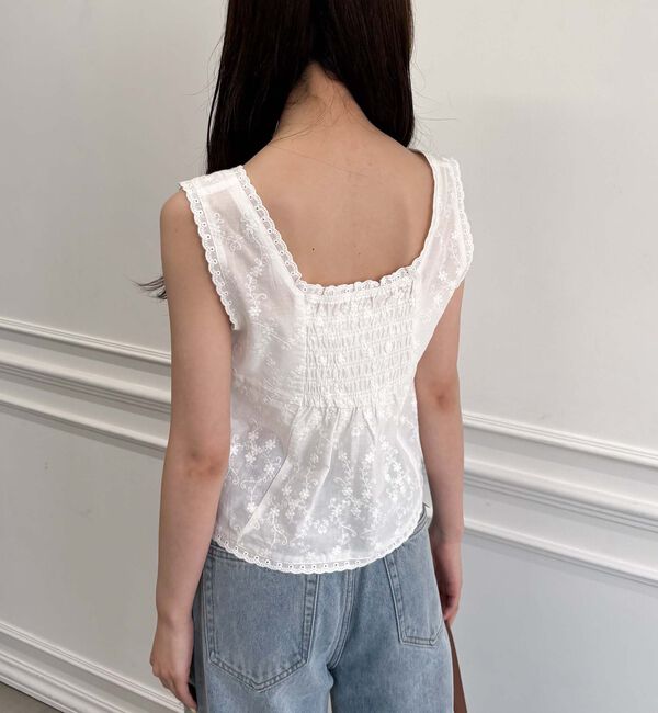 archives「【ＳＥＴＵＰ対応】コットン刺繍ノースリブラウス」|シャツ・ブラウス|