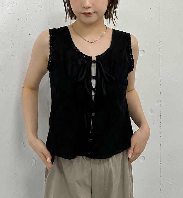 archives「【ＳＥＴＵＰ対応】コットン刺繍ノースリブラウス」|シャツ・ブラウス|