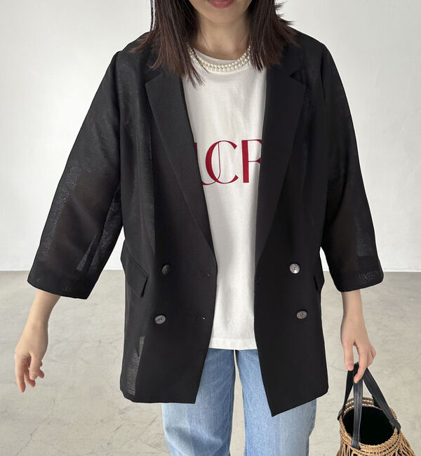 Doux archives「リネンライクシアージャケット」|テーラードジャケット|