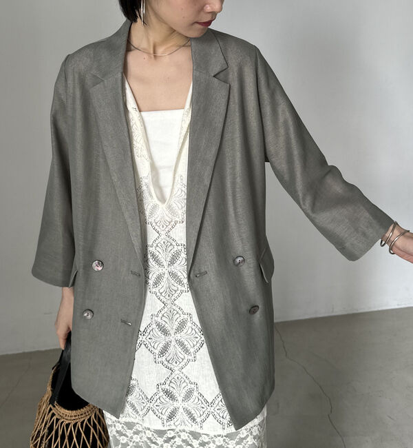 Doux archives「リネンライクシアージャケット」|テーラードジャケット|