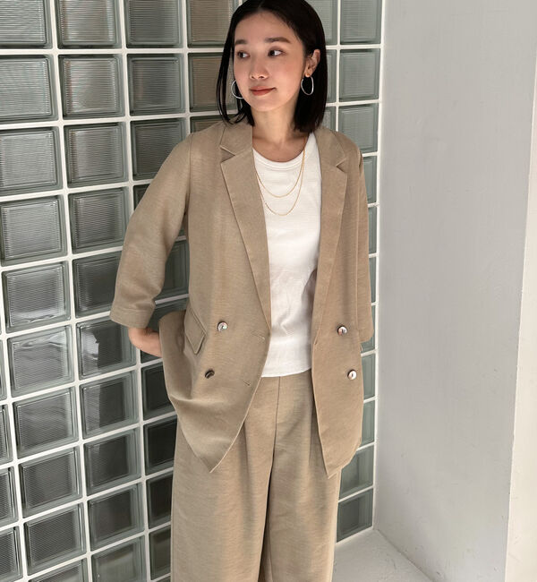 Doux archives「リネンライクシアージャケット」|テーラードジャケット|