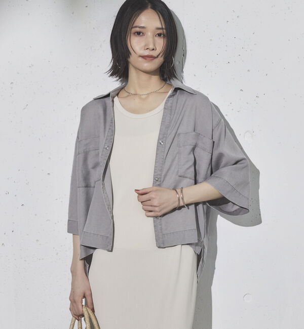 Doux archives「バイオウォッシュ加工ショートシャツ」|シャツ・ブラウス|