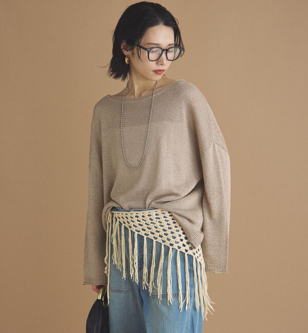 Doux archives「フリンジネットベルト」|ベルト|BEIGE