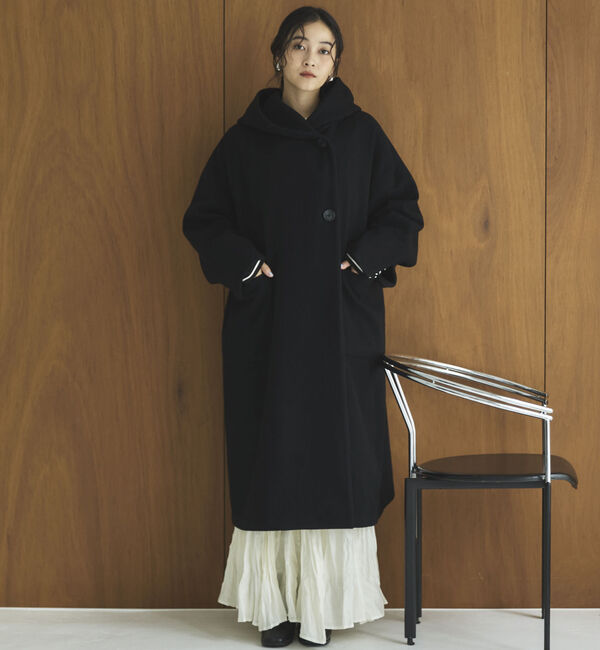 Doux archives「フードガウンロングコート」|その他|BLACK
