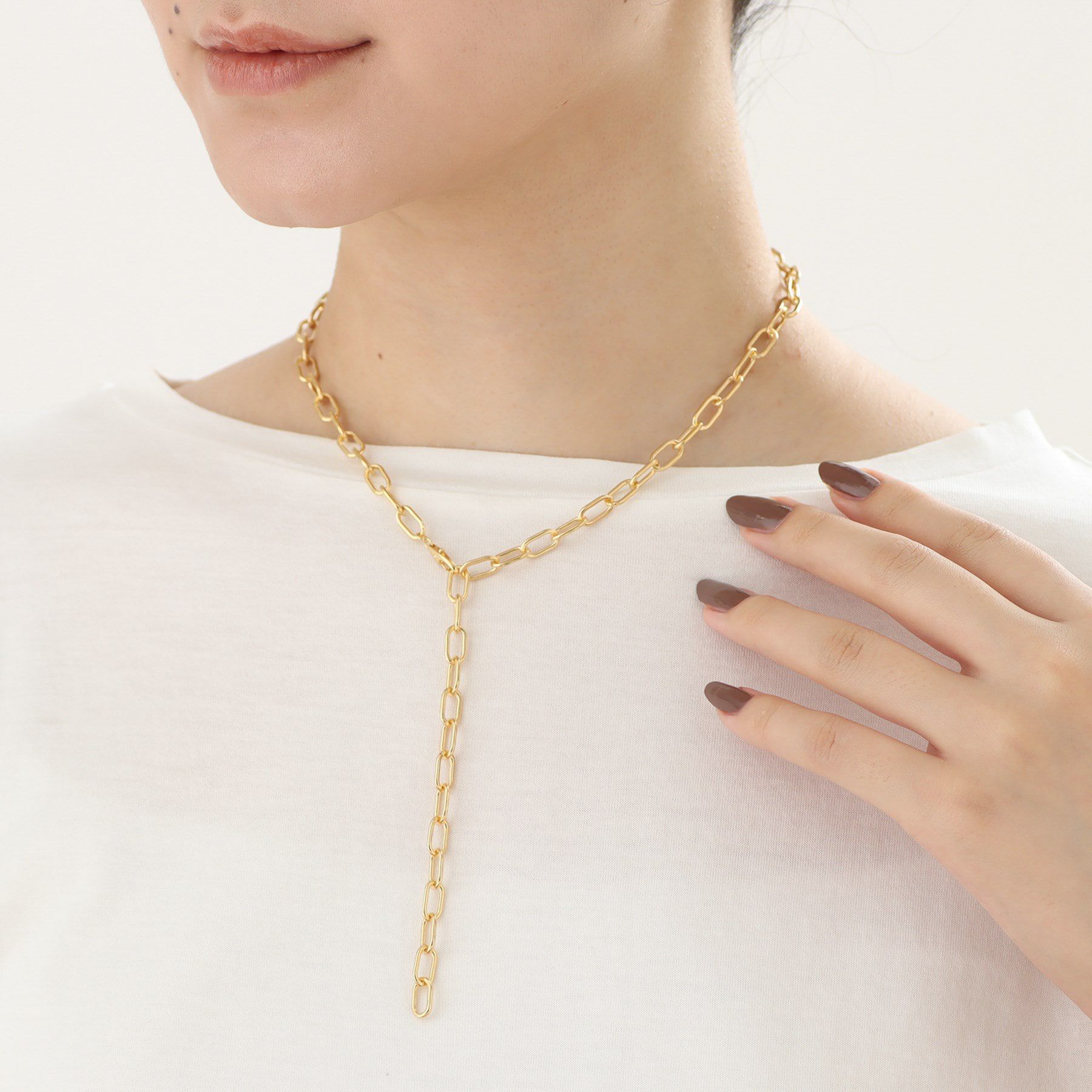 COCOSHNIK ONKITSCH「シルバー リンクチェーン 2WAYネックレス GP」|ネックレス|