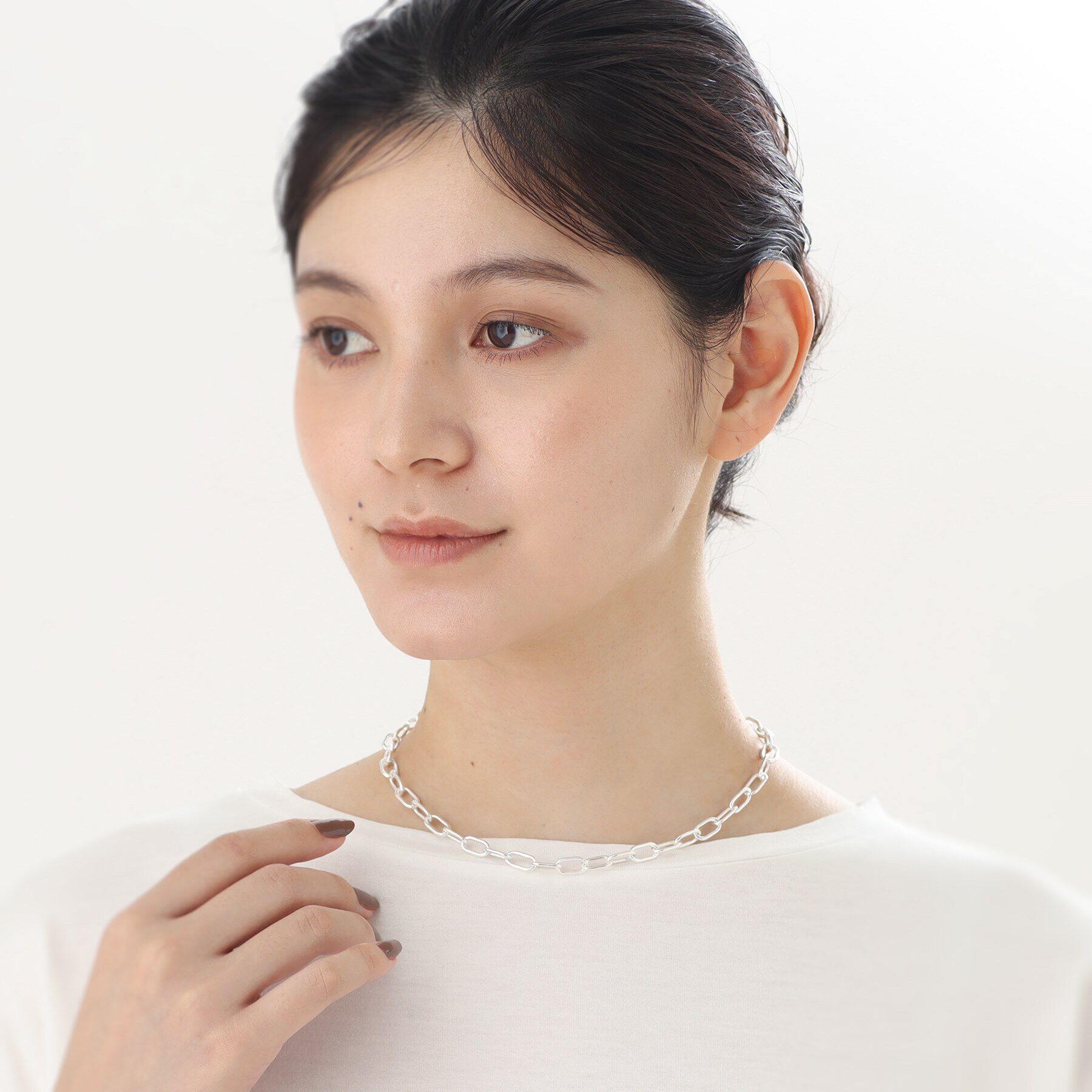 COCOSHNIK ONKITSCH「シルバー リンクチェーン ショートマンテルネックレス」|ネックレス|