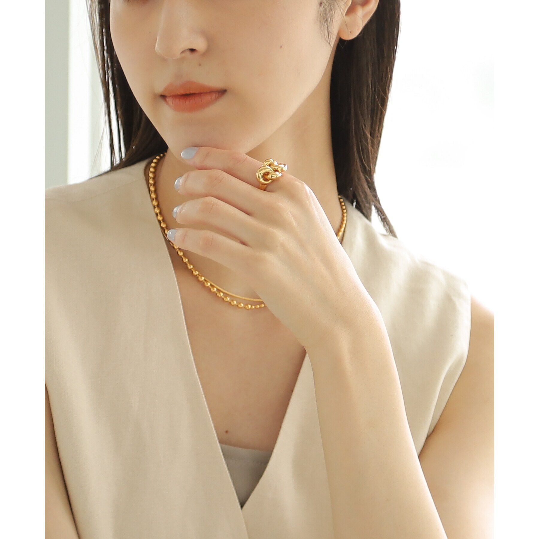 COCOSHNIK ONKITSCH「シルバー ニッティングモチーフ リング GP」|リング|