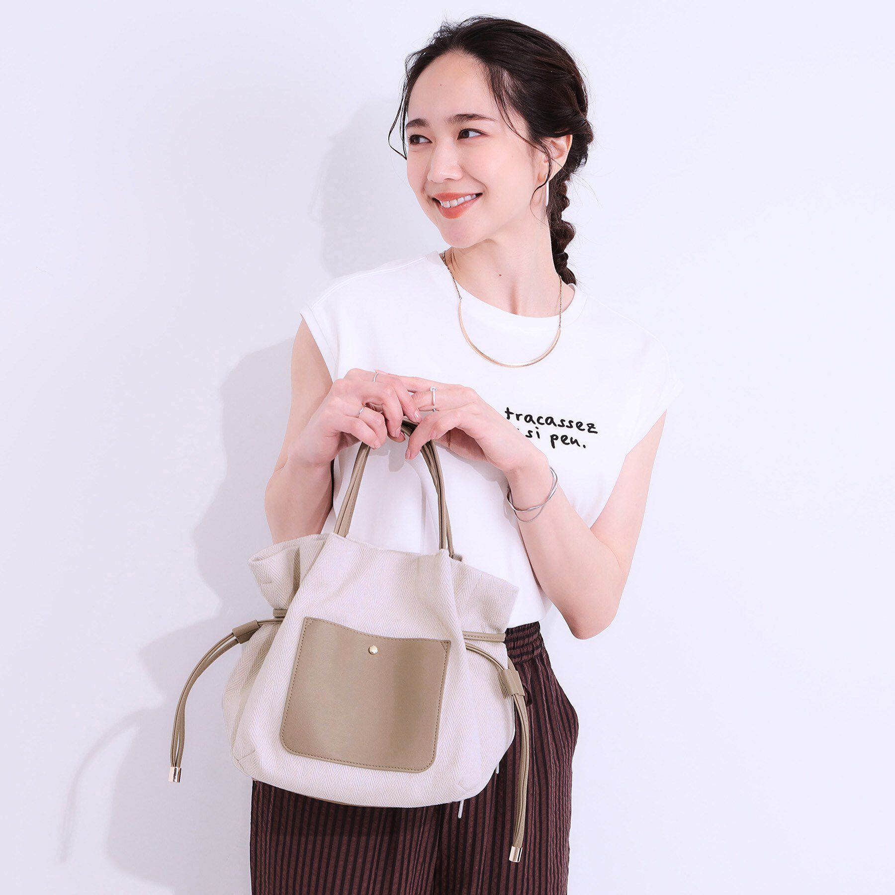 SHOO･LA･RUE「【2WAY】素材コンビトートバッグ」|トートバッグ|