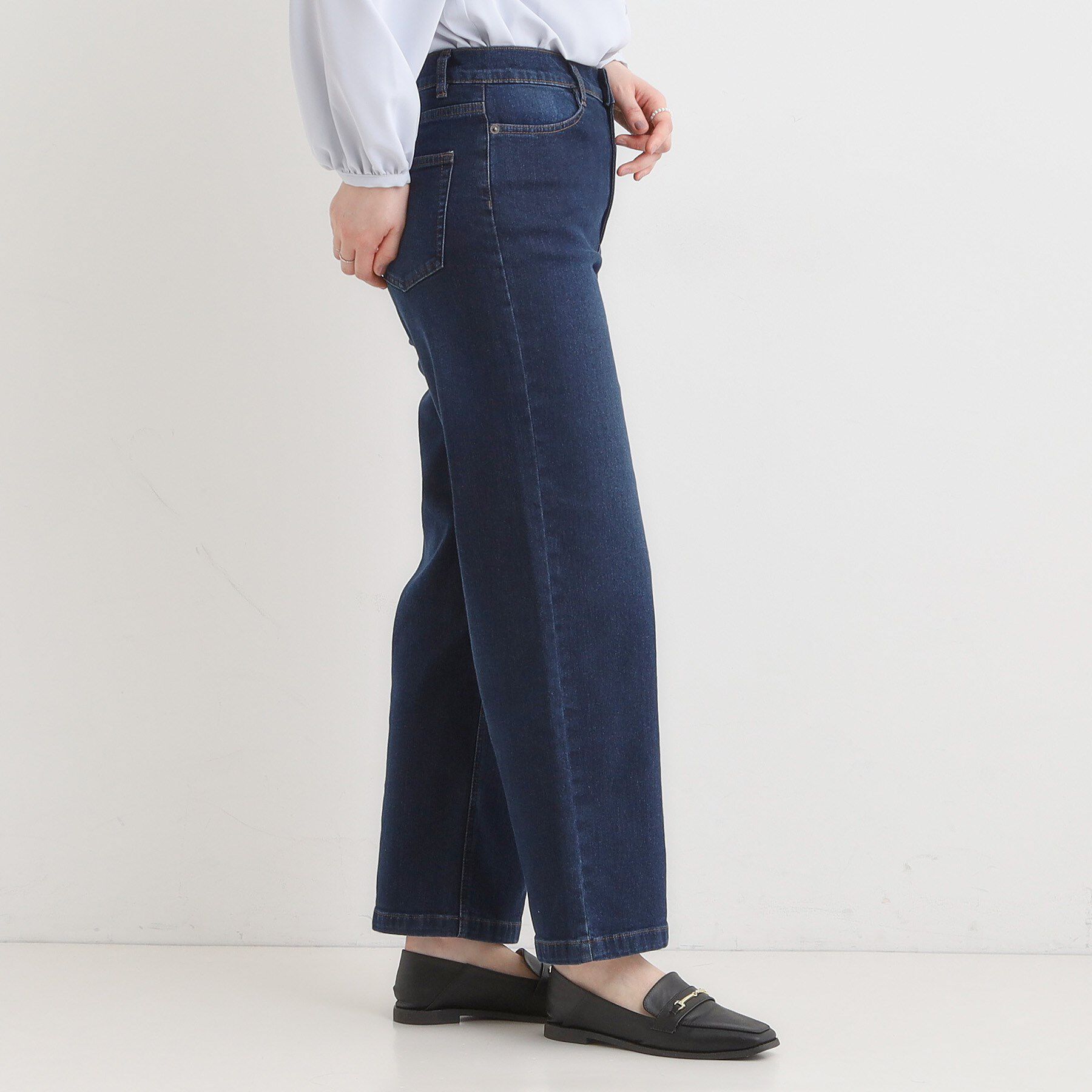 SHOO･LA･RUE「【あったか】裏微起毛ストレートデニムパンツ」|デニム|