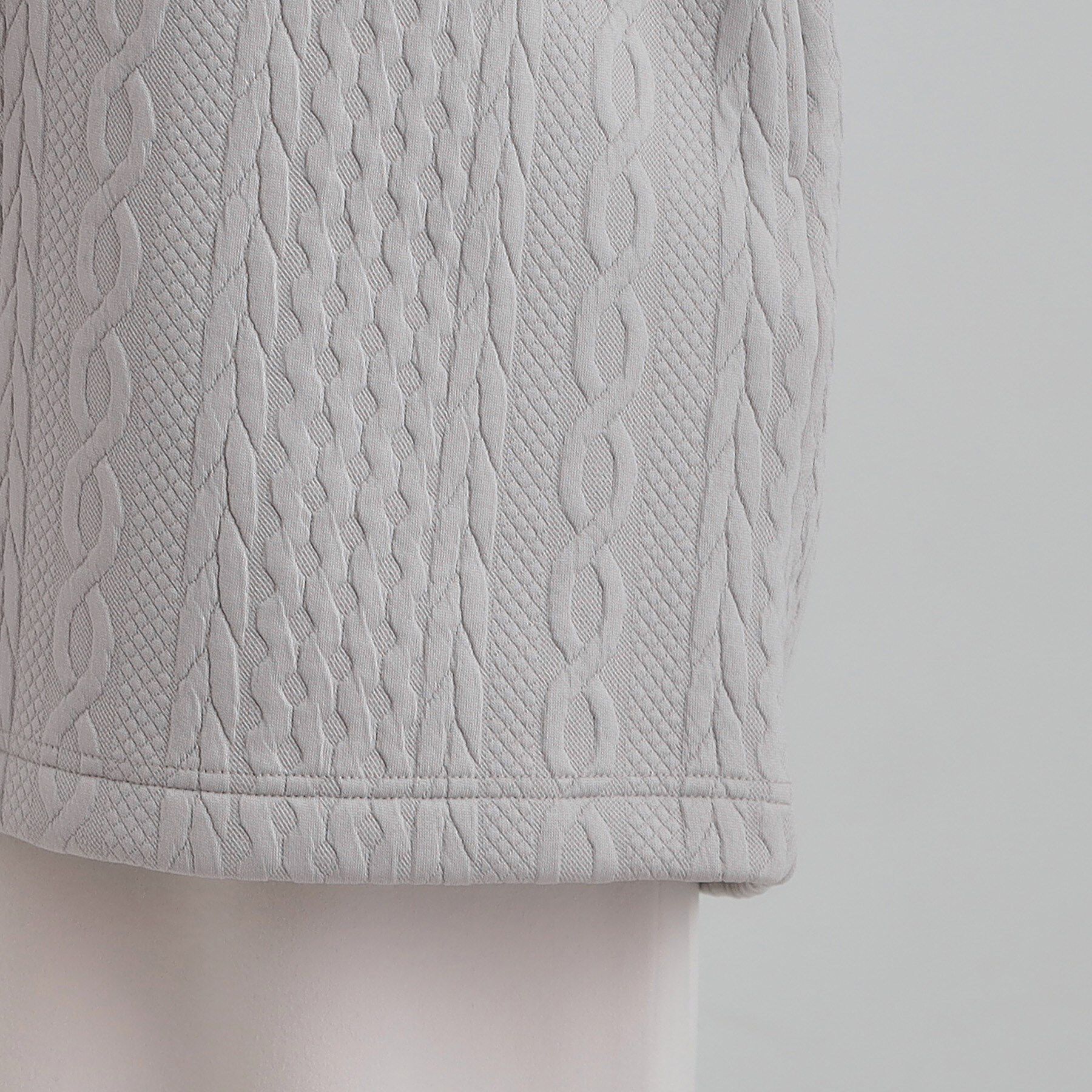 SHOO･LA･RUE「裏側ベロアジャージであったか ケーブルジャガードコーディガン」|カーディガン|