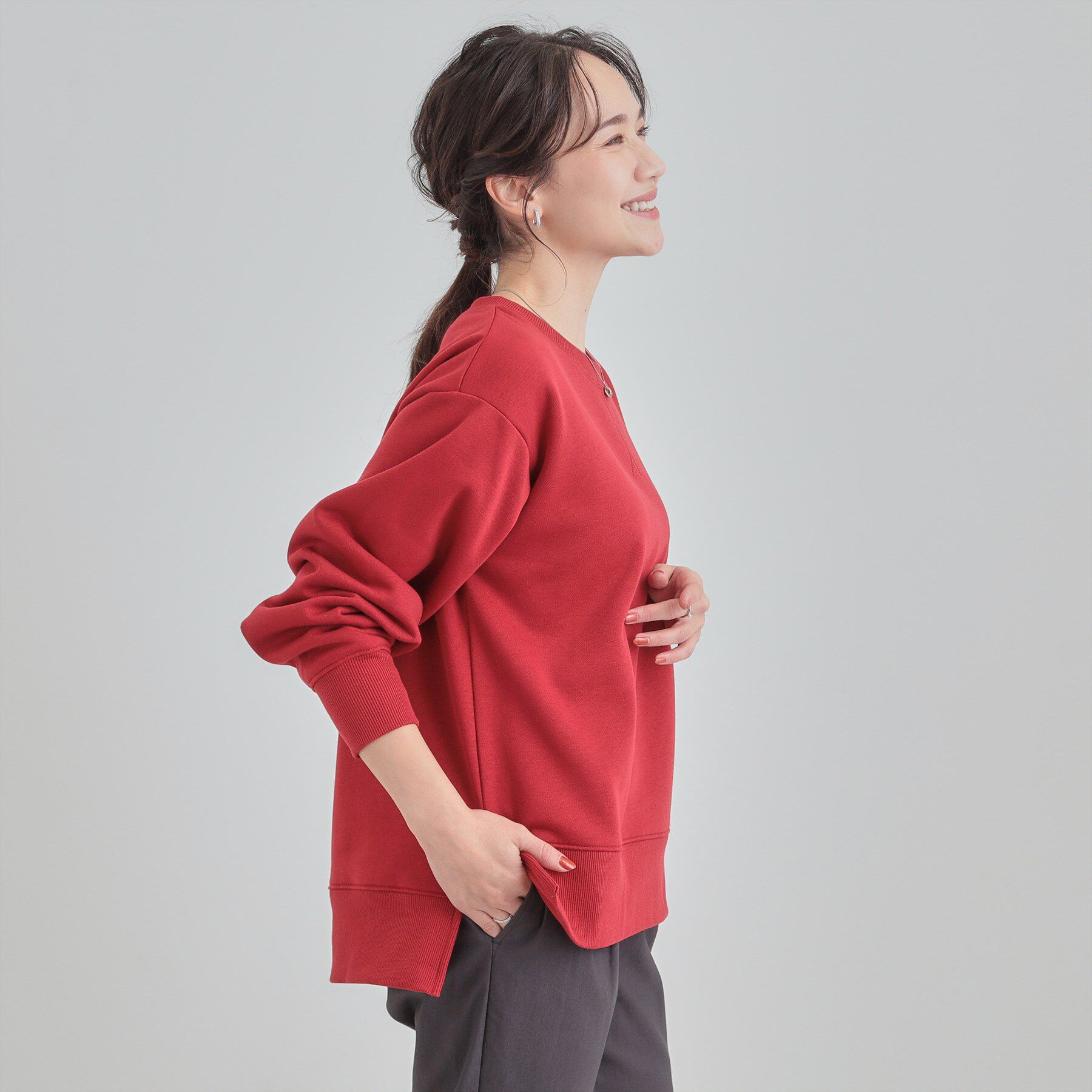 SHOO･LA･RUE「【あったか】ガゼット付き裏起毛スウェット」|パーカー|