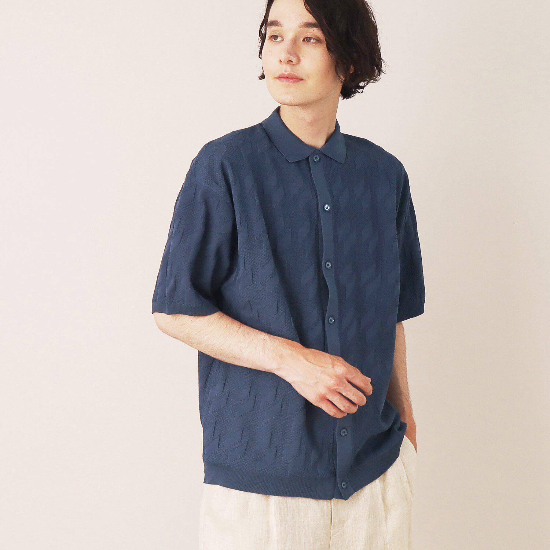 Dessin「柄編みニットシャツ」|シャツ・ブラウス|