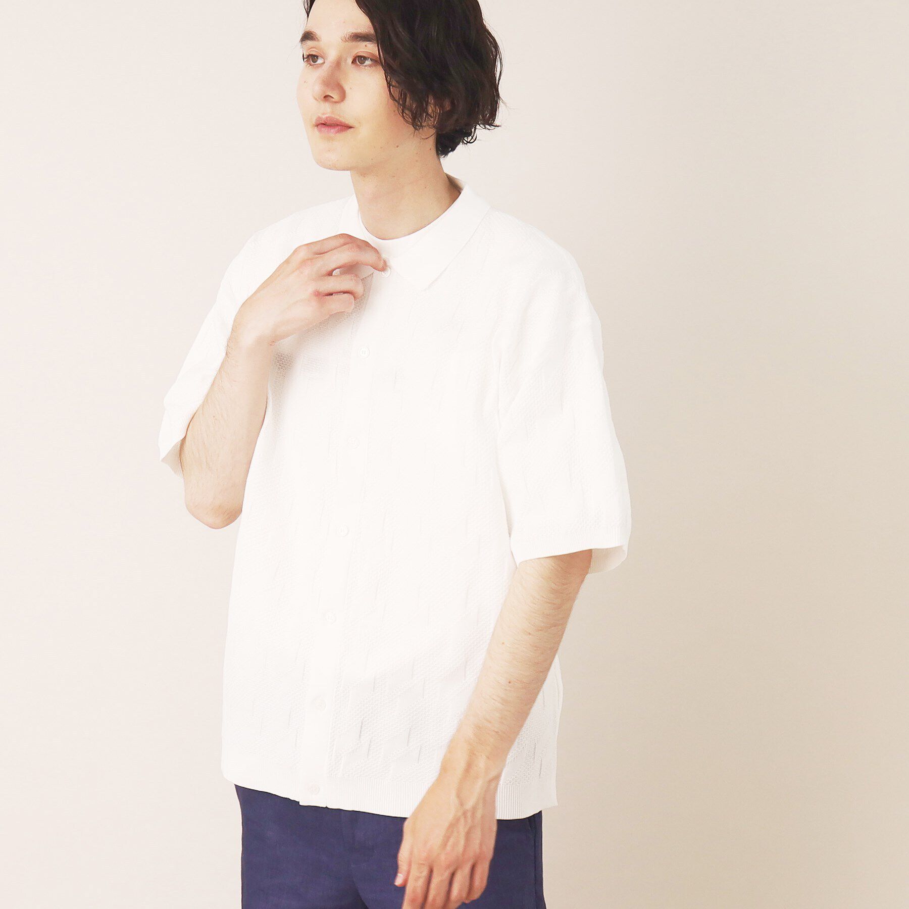 Dessin「柄編みニットシャツ」|シャツ・ブラウス|