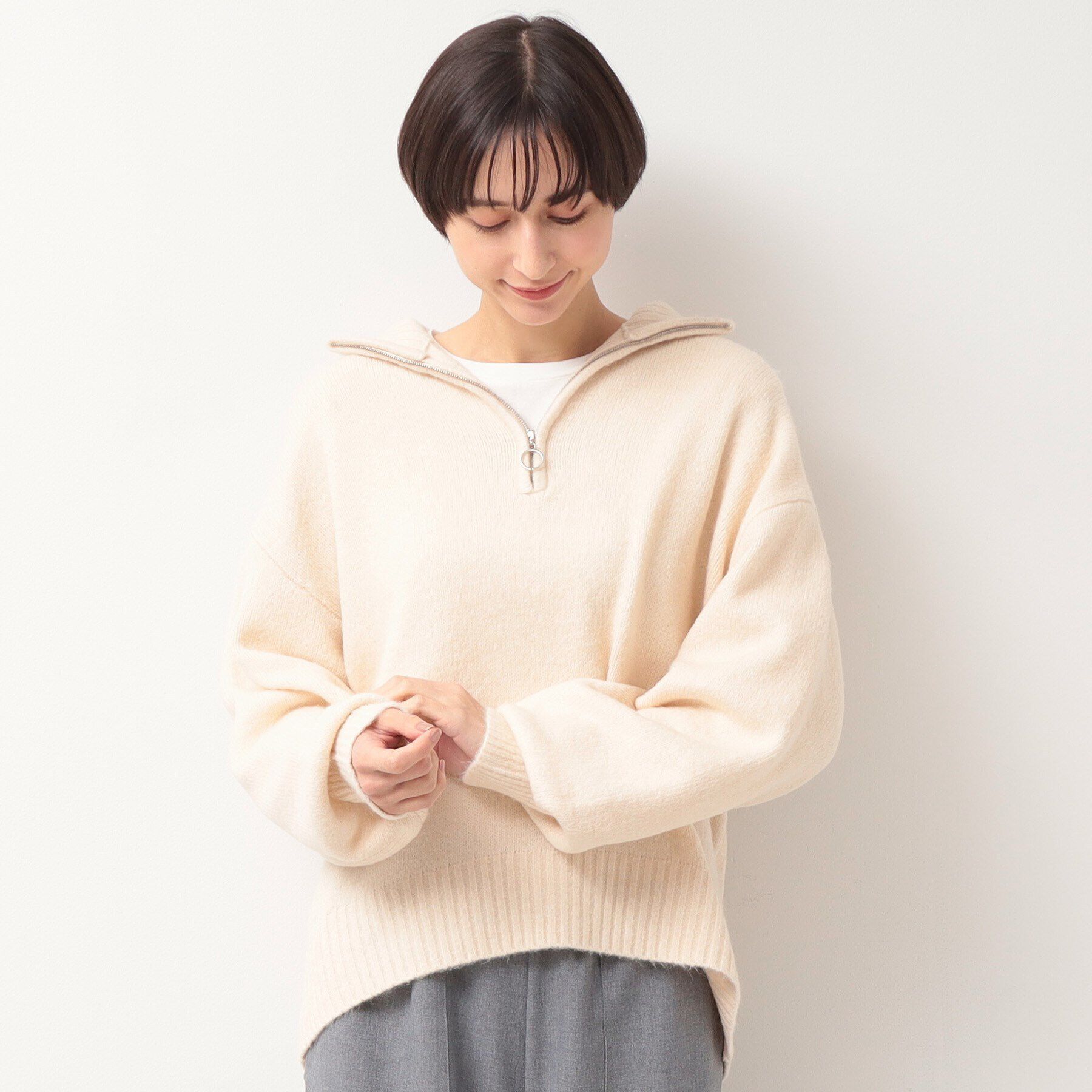 Dessin「【洗える】ハーフジップニット」|ニット・セーター|