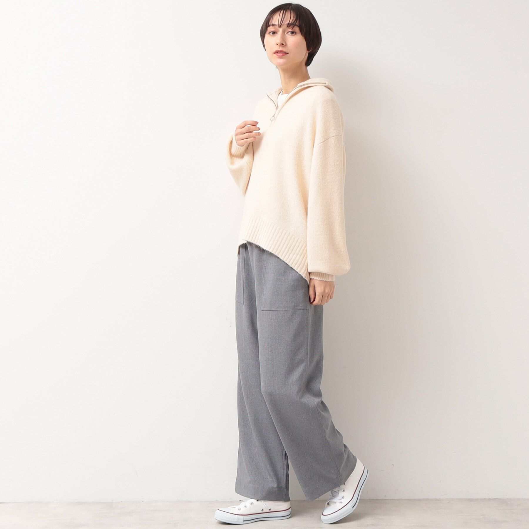 Dessin「【洗える】ハーフジップニット」|ニット・セーター|