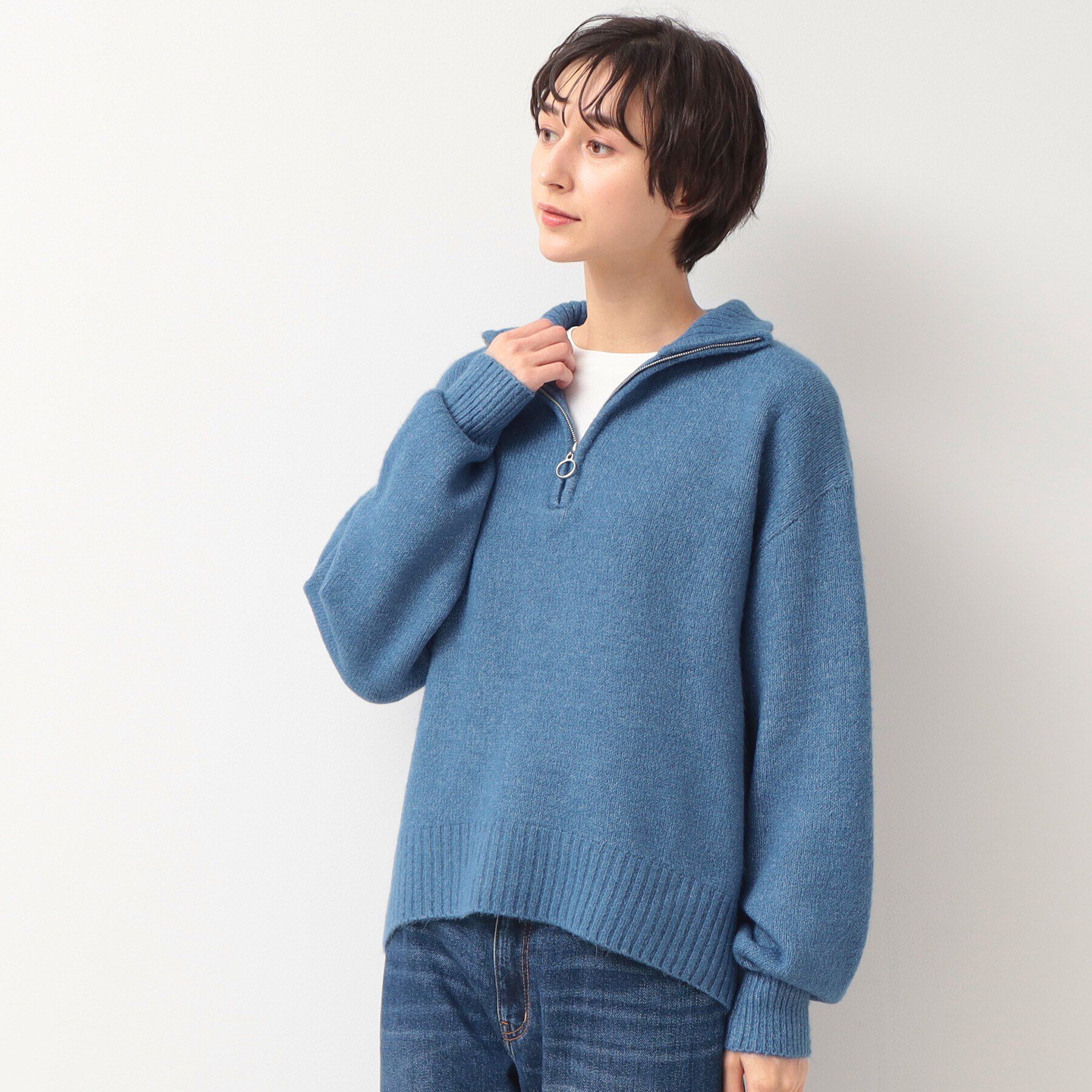 Dessin「【洗える】ハーフジップニット」|ニット・セーター|
