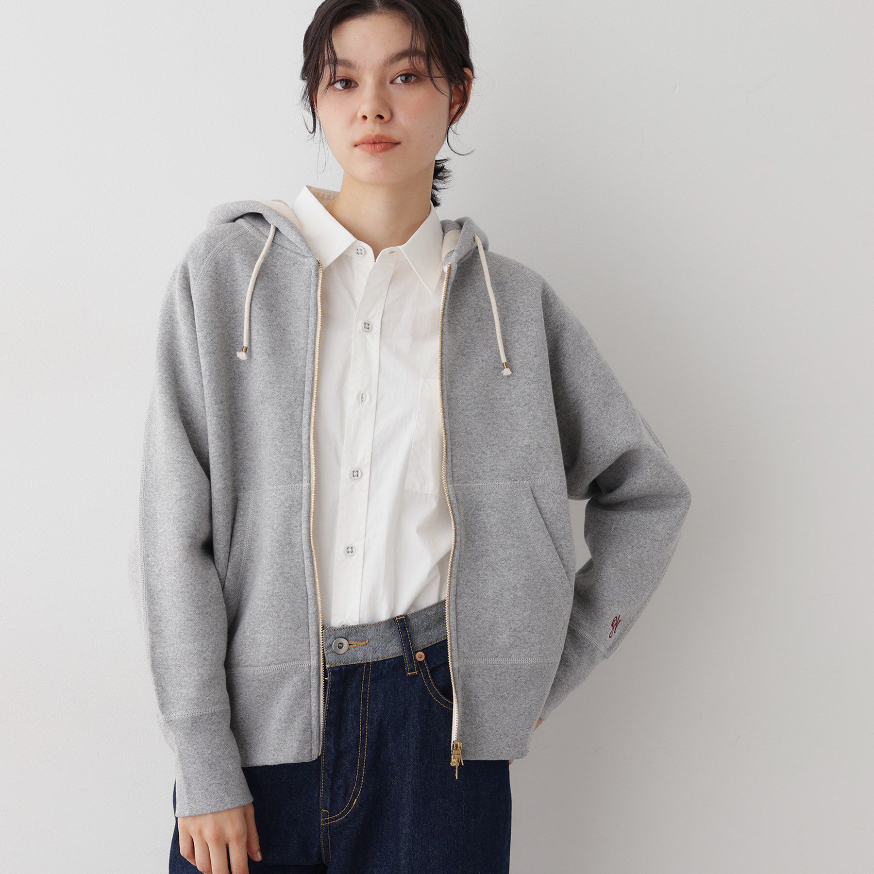 Dessin「【ユニセックス/洗える】吊り裏毛フーデッドスウェット」|パーカー|グレー(012)