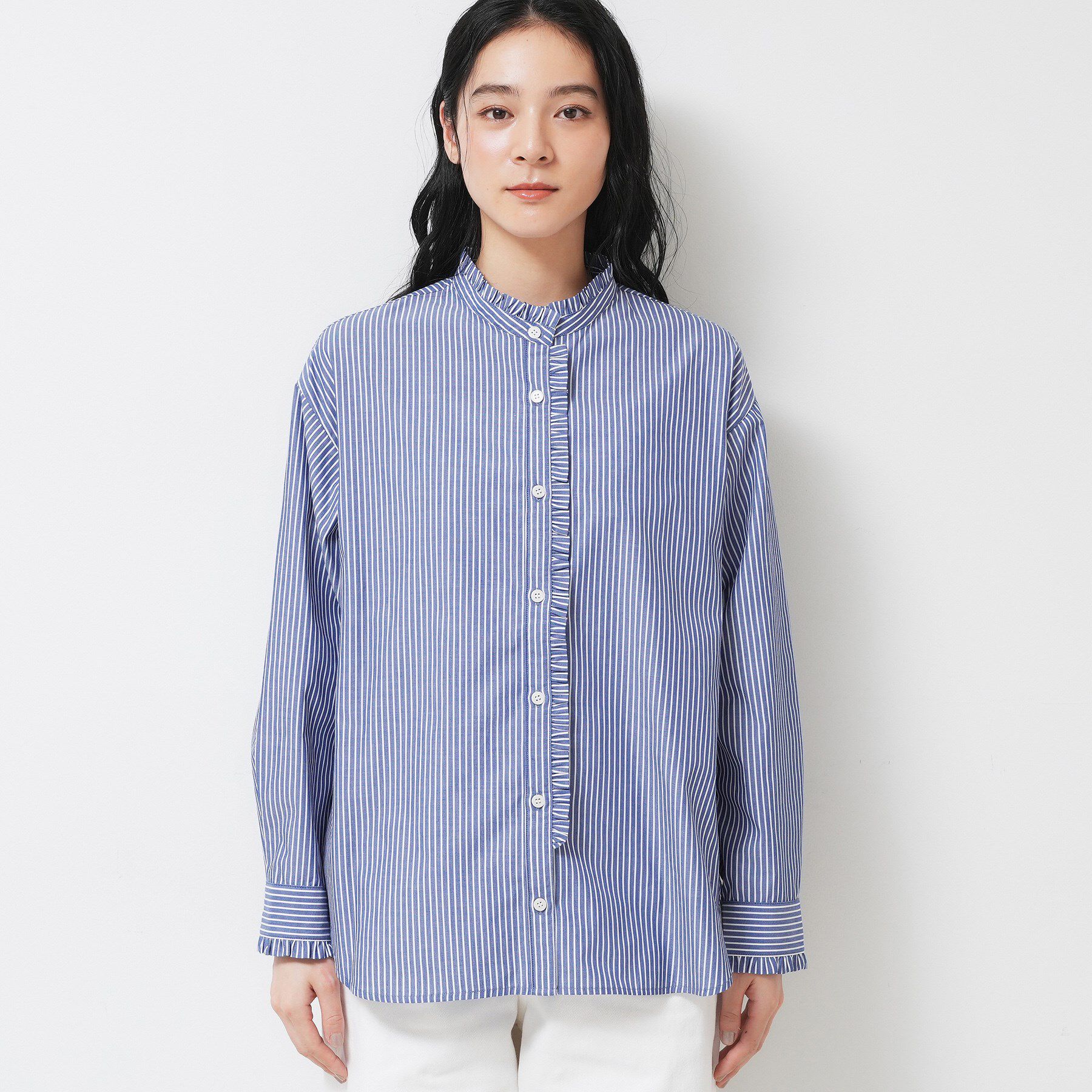 Dessin「【洗える】フリルネックブラウス」|シャツ・ブラウス|