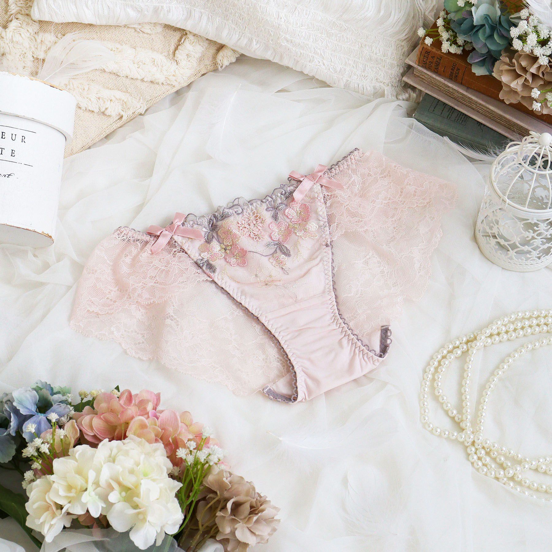 Risa Magli「エリアン レースショーツ」|インナー|ピンク(071)