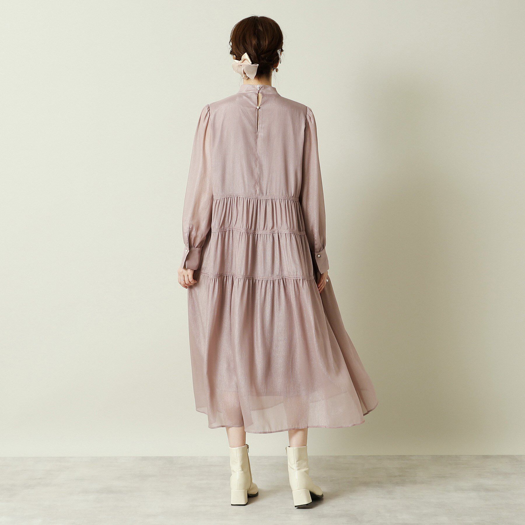 ITS&rsquo;DEMO「【結婚式・パーティに】シャイニー楊柳ワンピース＜ドレスコレクション＞」|ワンピース|