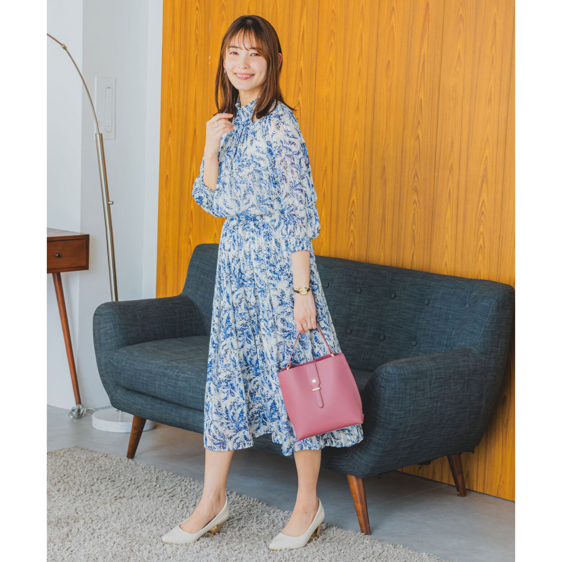 ITS&rsquo;DEMO「【手洗い可／セットアップ可】ラメストライプ7分袖ブラウス」|シャツ・ブラウス|