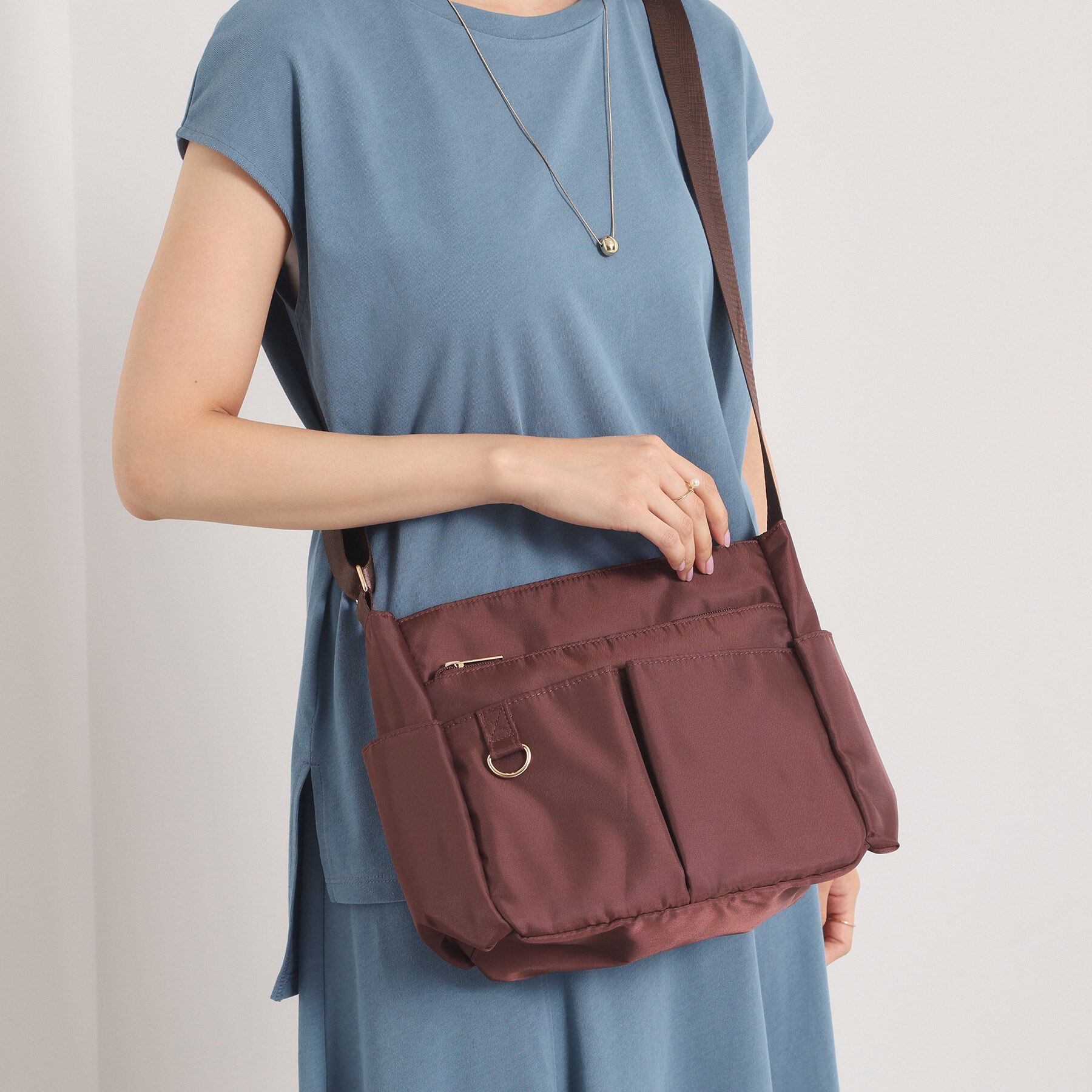 ITS&rsquo;DEMO「【9ポケット】ツイル9Pショルダー」|ショルダー・メッセンジャー|ブラウン(043)