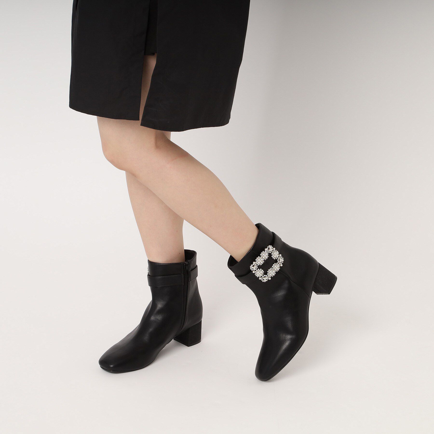 ESPERANZA「ラメヒールビジューショートブーツ」|ショートブーツ|