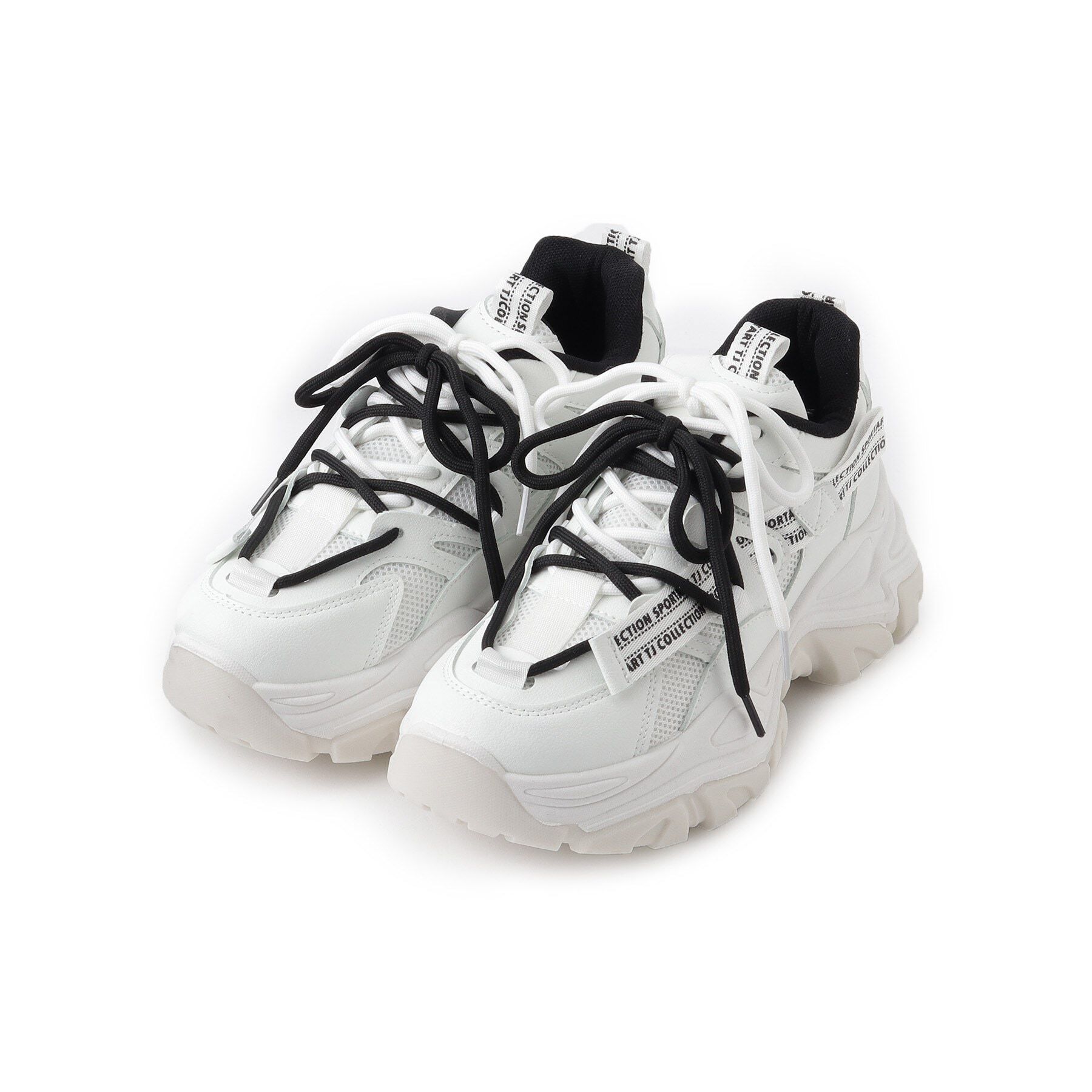 csT&P「厚底ロゴ柄ダッドスニーカー」|スニーカー|ﾎﾜｲﾄ(001)