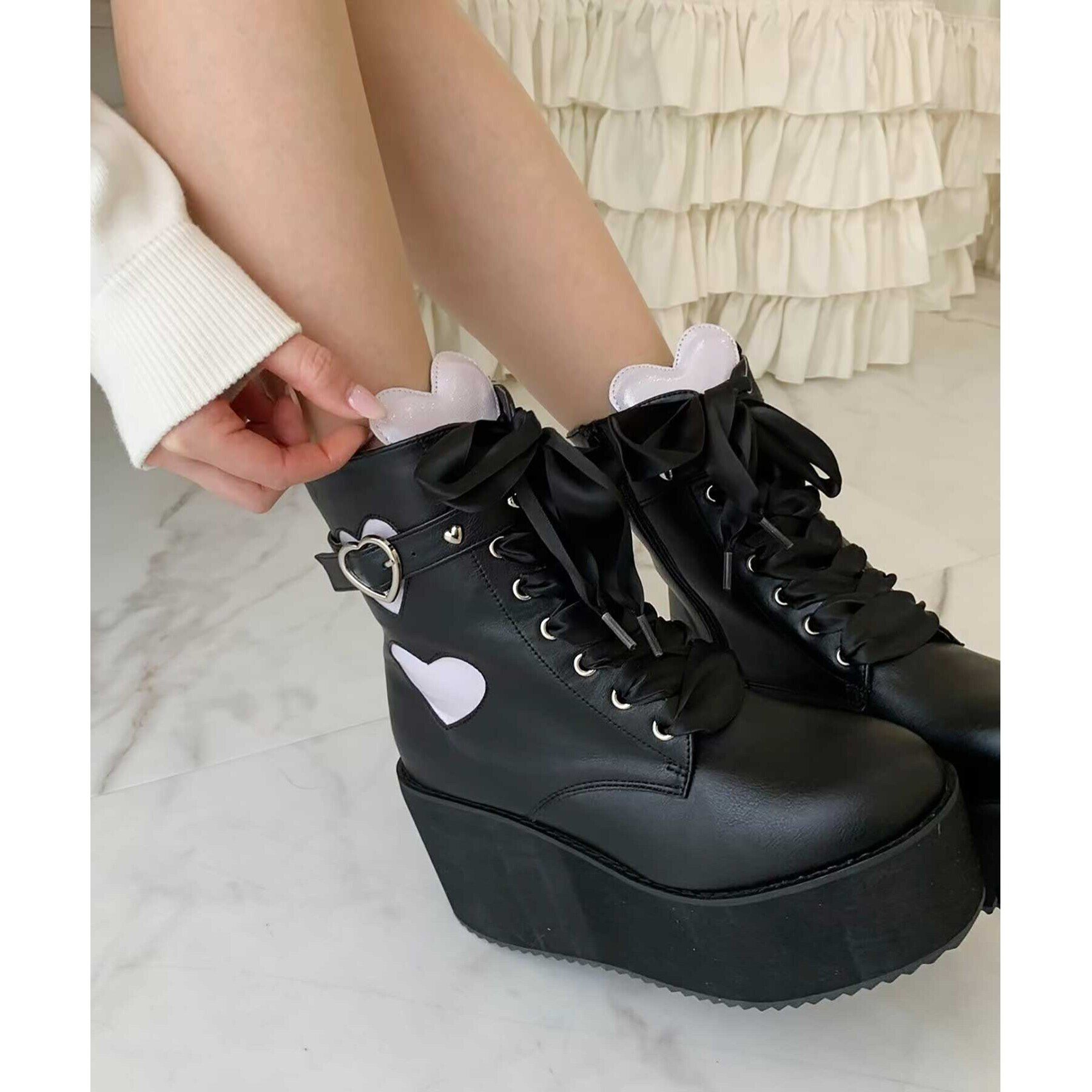 csT&P「厚底ウェッジハートブーツ」|ショートブーツ|