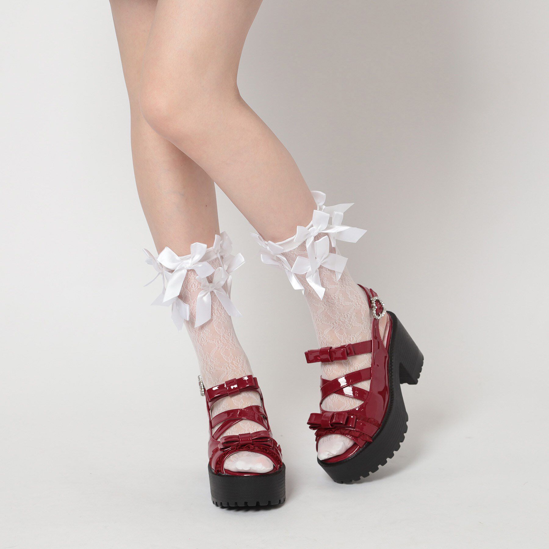 csT&P「厚底レース付きリボンベルトサンダル」|サンダル|