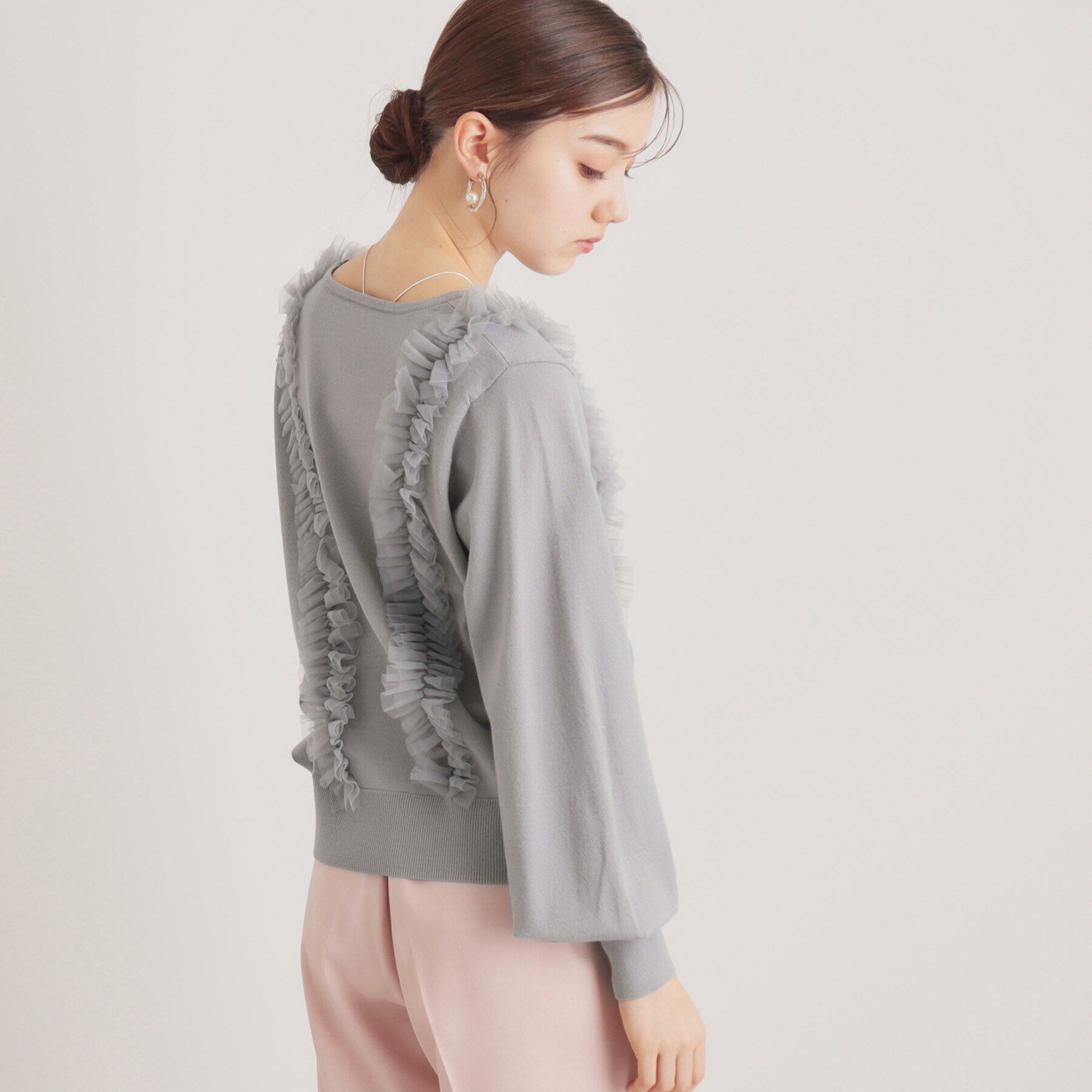 SunaUna「【トレンド/大人フェミニン】前後チュールニット」|ニット・セーター|