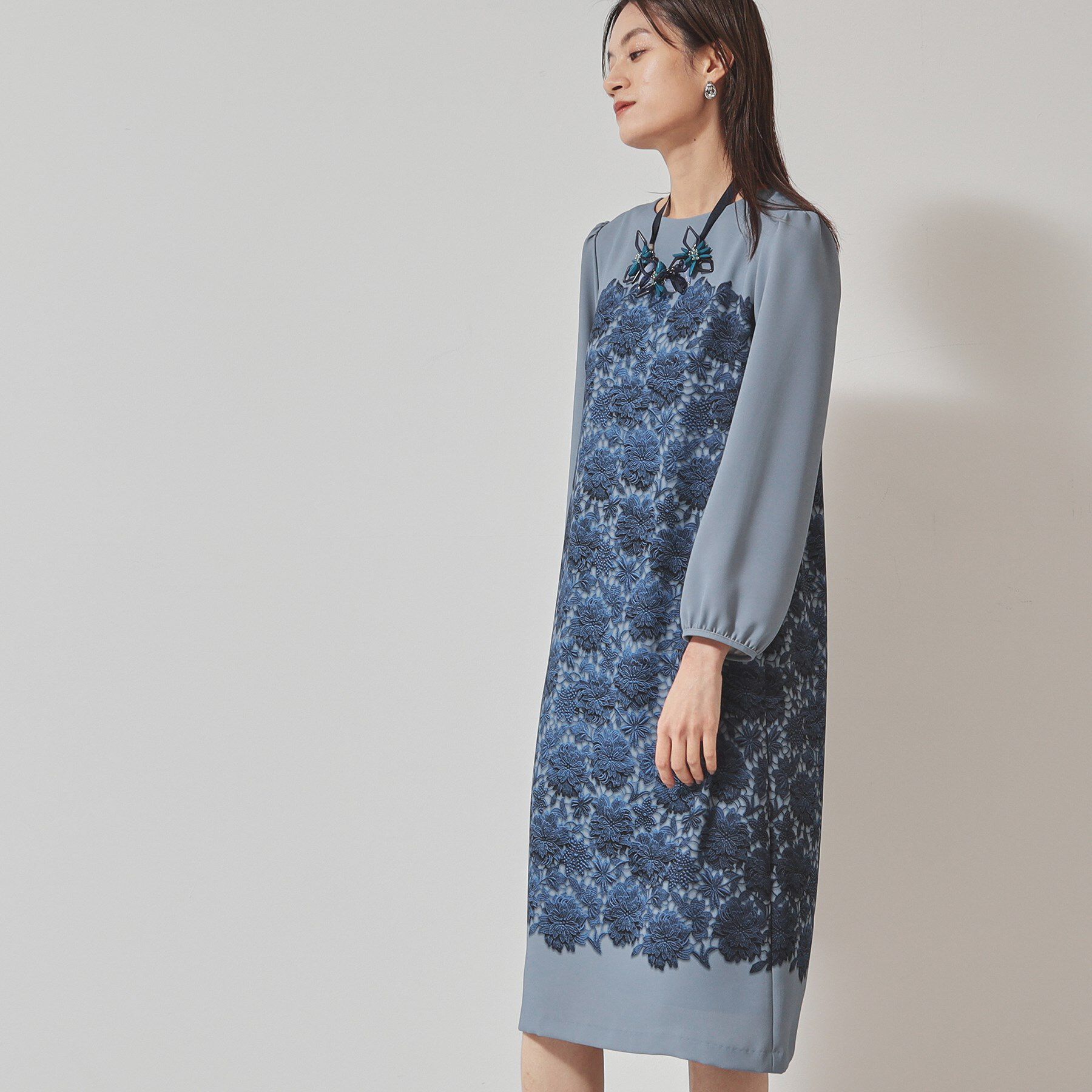 SunaUna「【＆yours project／SS～L】レースパネル柄ワンピース」|ワンピース|