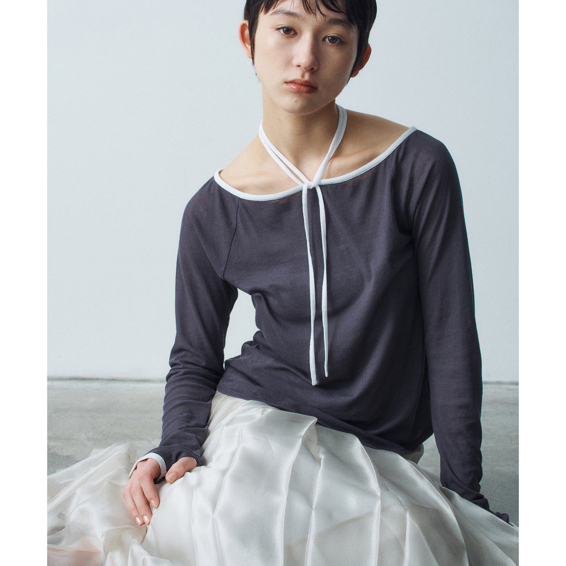 CODE A「bicolor neck design tops」|Tシャツ・カットソー|