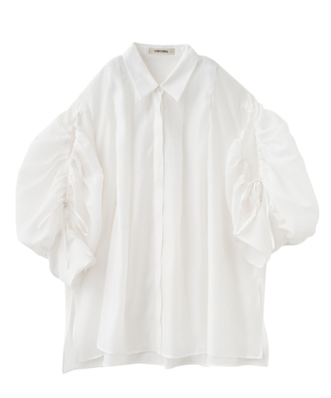 COCO DEAL「ギャザースリーブシアーシャツ」|シャツ・ブラウス|