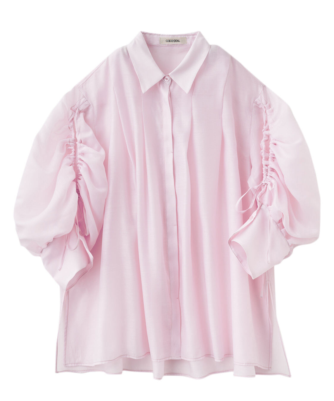 COCO DEAL「ギャザースリーブシアーシャツ」|シャツ・ブラウス|