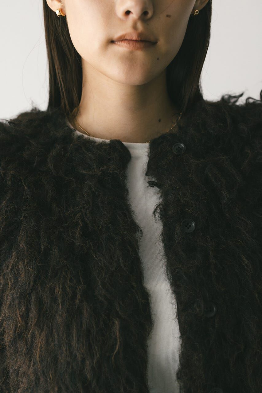 STYLEMIXER「メランジシャギーショートニットカーデ」|カーディガン|