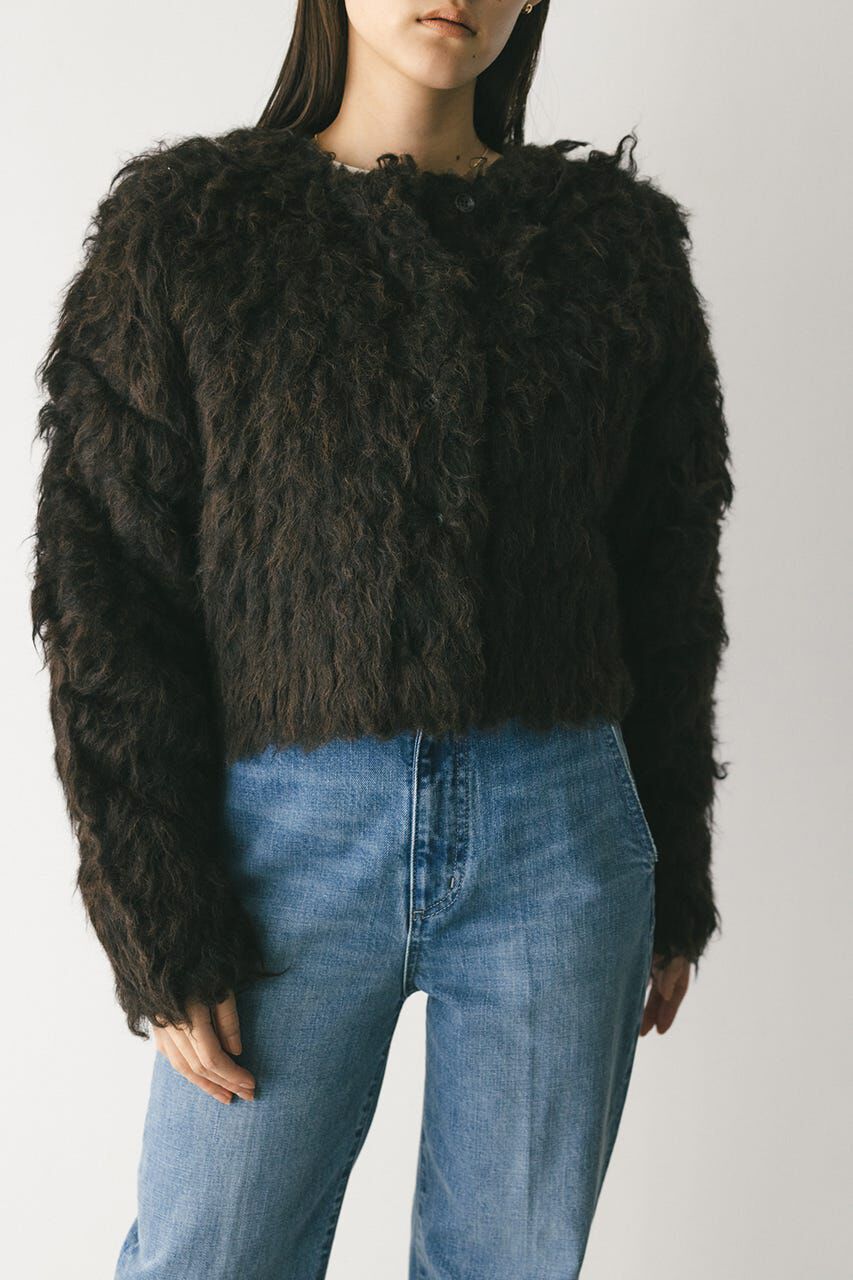 STYLEMIXER「メランジシャギーショートニットカーデ」|カーディガン|