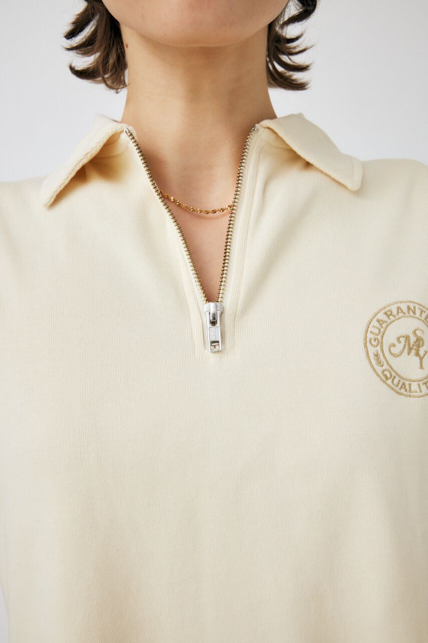 MOUSSY「PIGMENT SHORT HALF ZIP Tシャツ」|Tシャツ・カットソー|